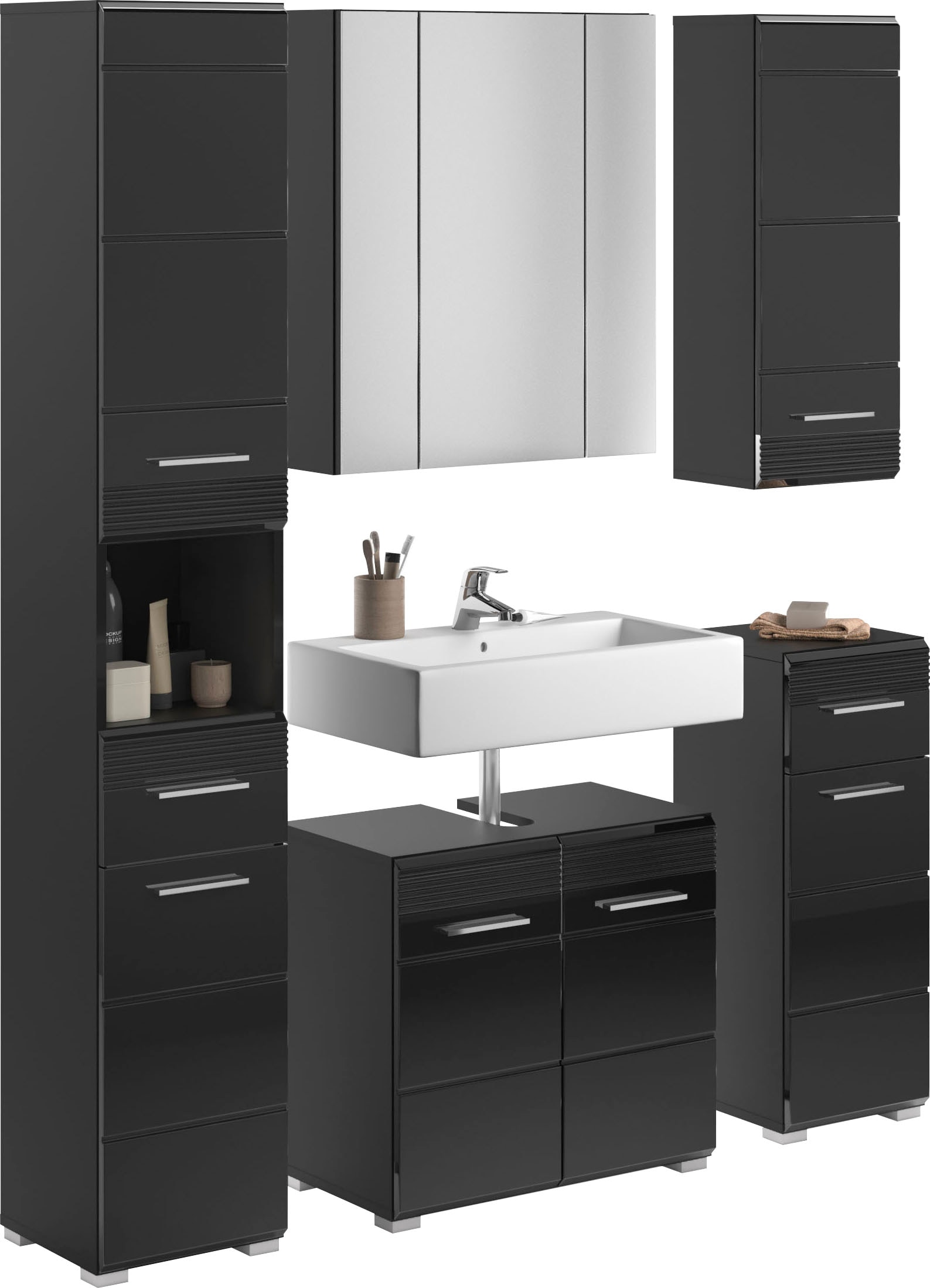INOSIGN Badmöbel-Set »Malmö, 5 teilig, bestehend aus:«, (Set, 5 St.), Badmöbel, 5-tlg