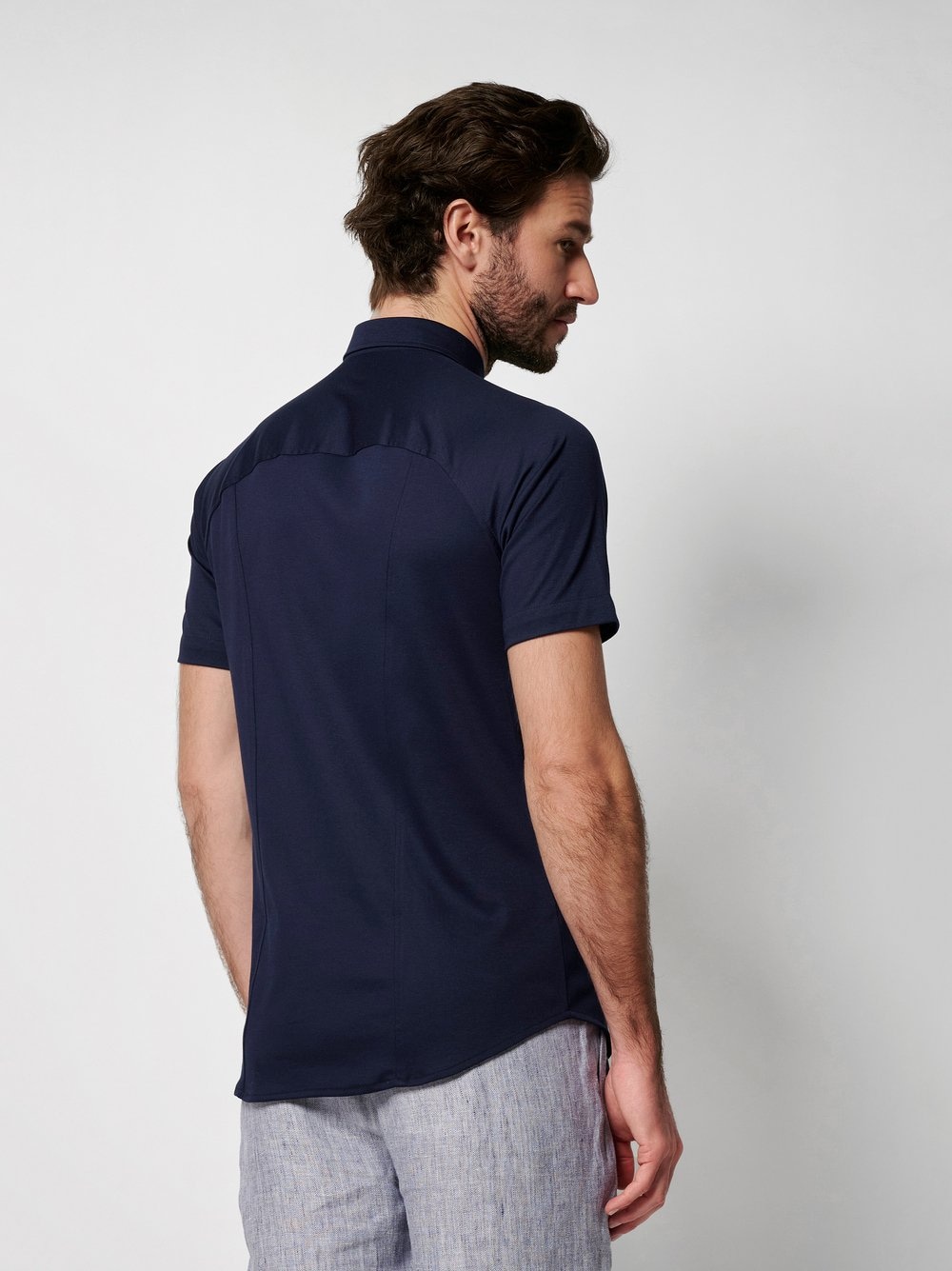 DESOTO Kurzarmhemd »Casual Modern BD 1/2«, Mit Rundhalsausschnitt