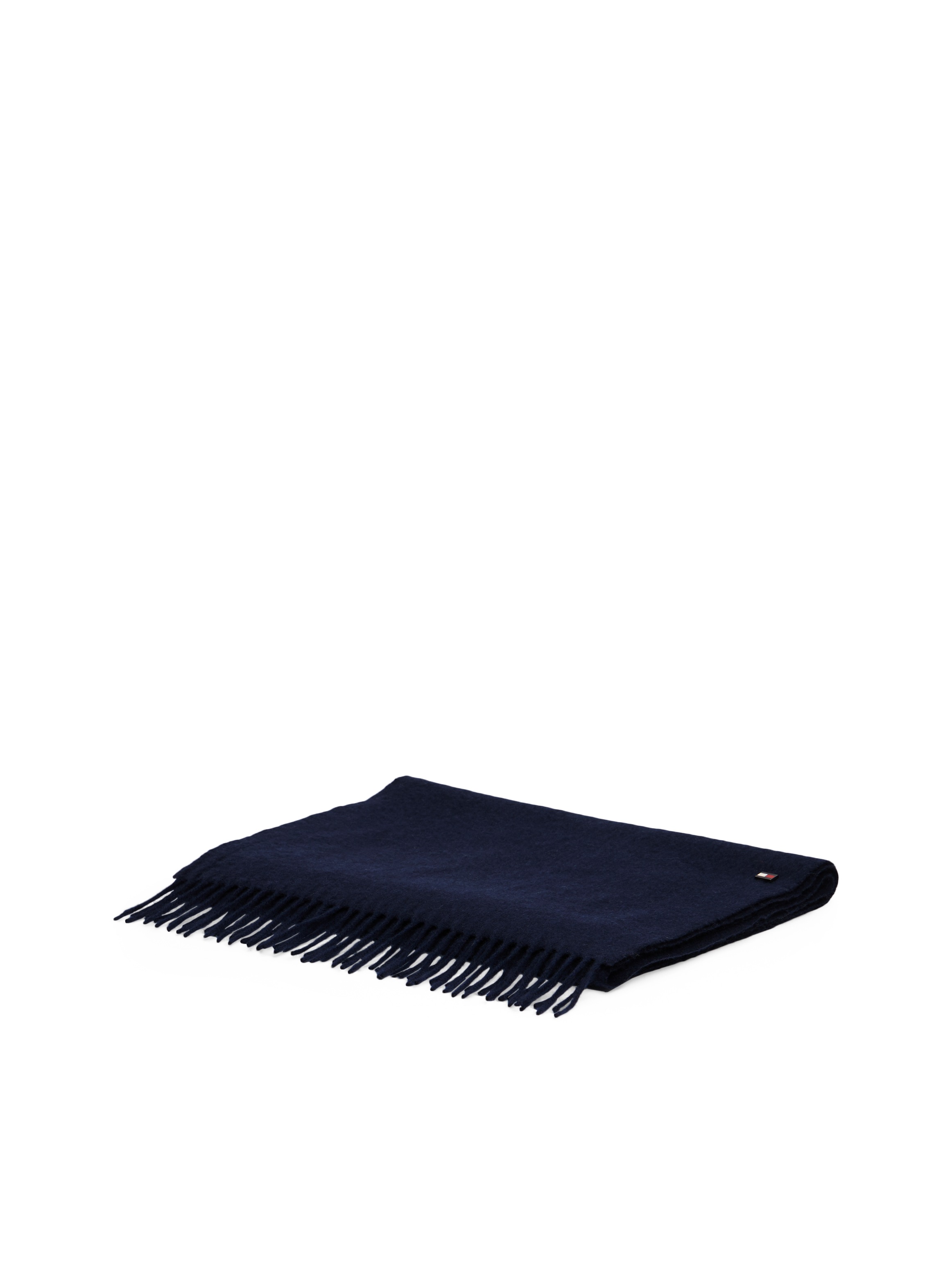 Tommy Hilfiger Schal »TH FLAG CASHMERE«, unifarben, mit Fransenabschluss