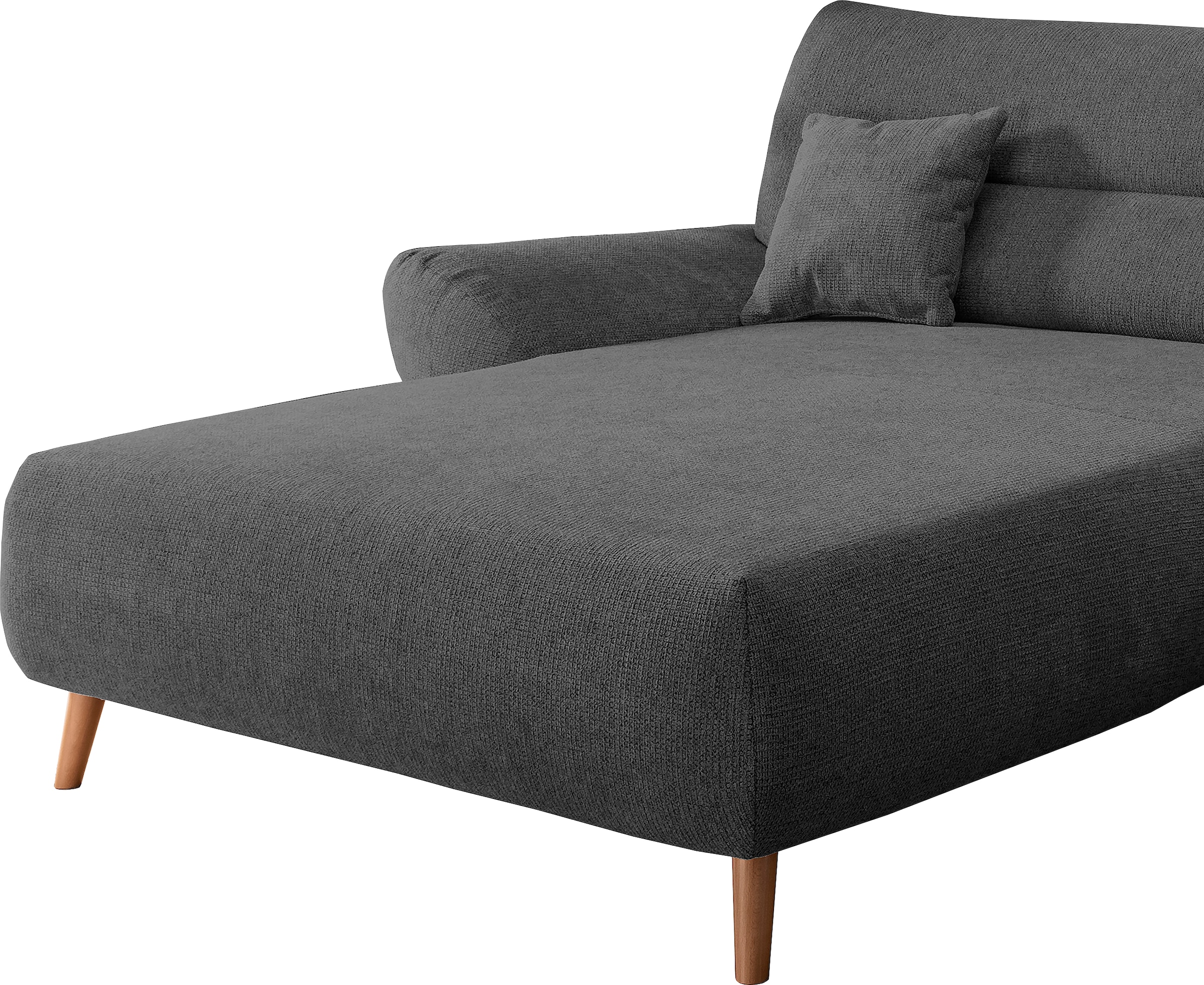 INOSIGN Ecksofa »Drago, elegant und zeitlos, komfortabel, Holzfuß, L-Form«, frei im Raum stellbar, inkl. 2 Zierkissen
