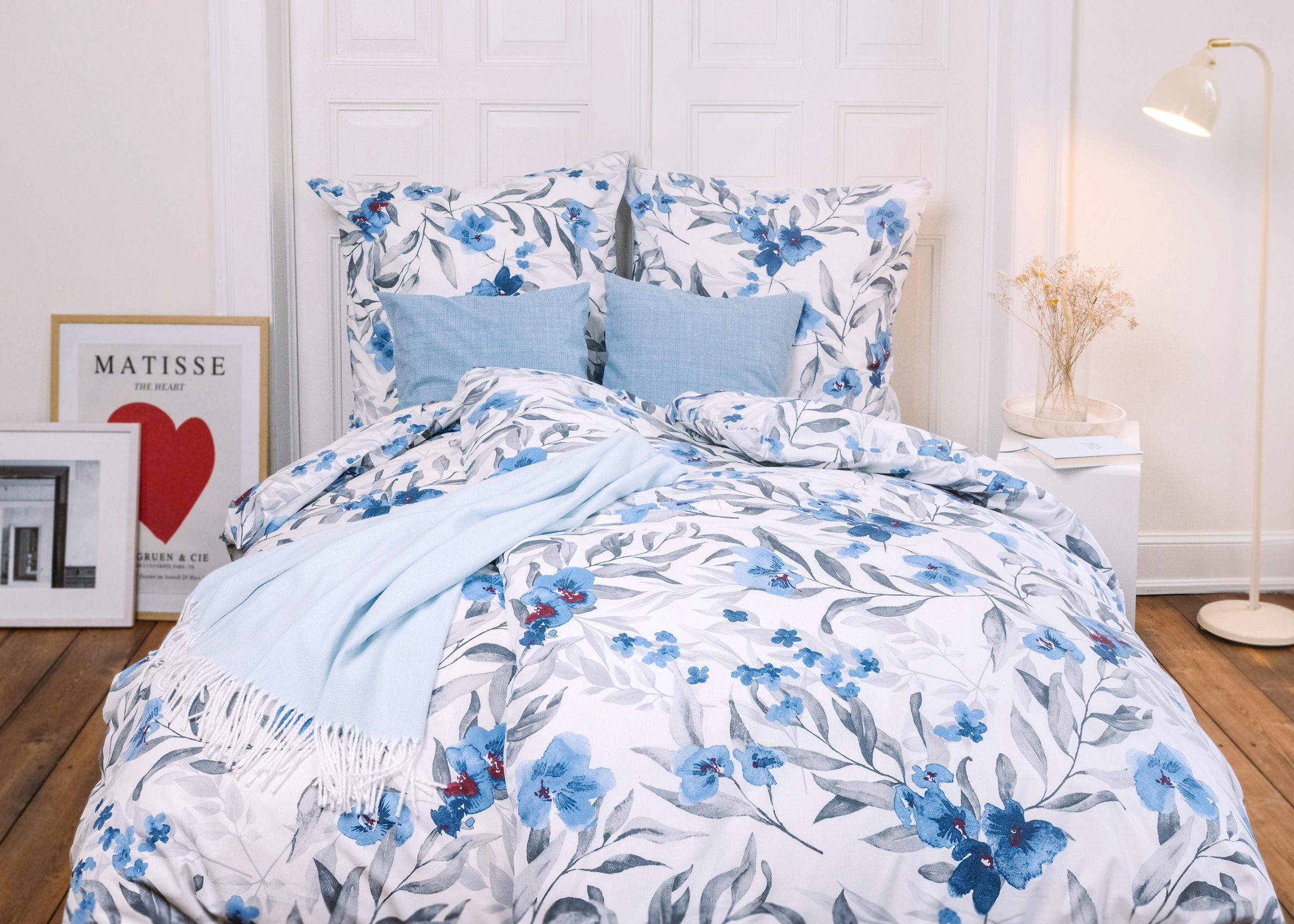 Dyckhoff Bettwäsche "Blue Flowers" 2 Stk. günstig online kaufen