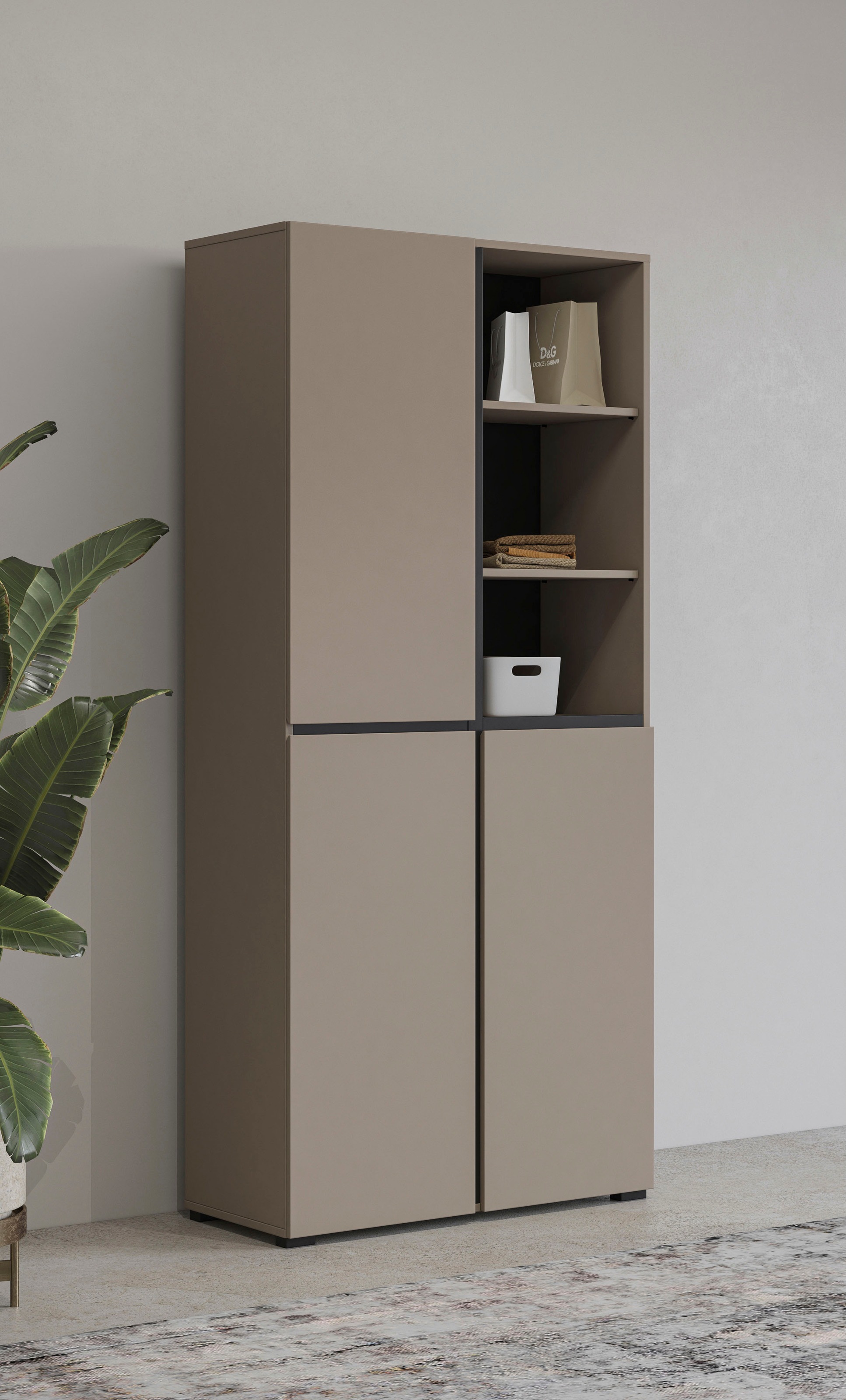 OTTO home Schuhschrank "Cross, Höhe 183,5cm, modernes griffloses Schuhregal günstig online kaufen