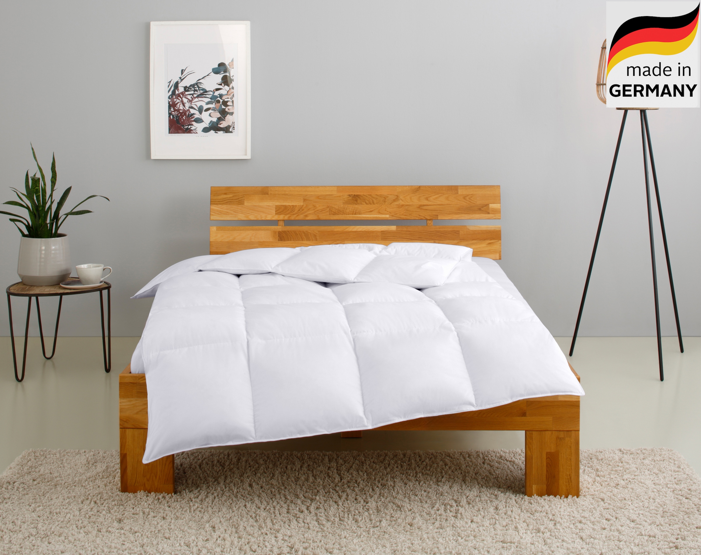 OTTO home Federbettdecke "RINA, Bettdecke in 135x200 cm & 155x220 cm, Made in Germany" extrawarm Füllung 70% Federn & 30% Daunen Bezug Baumwolle 1 Stk. tlg. Bettdecken, Sommer, Winter, Decke, Made in Germany