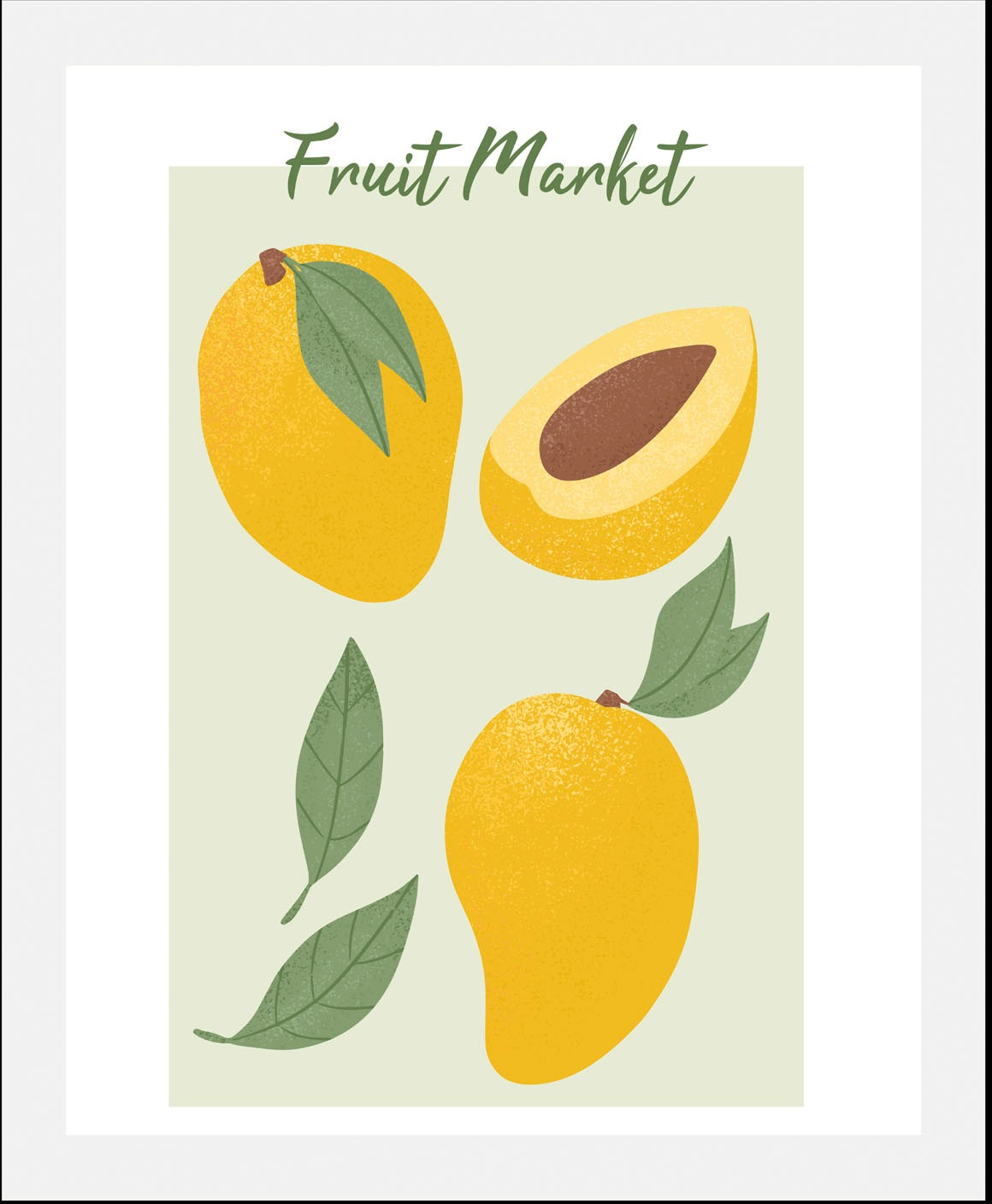 queence Bild »Fruit Market«, Obst-Obst Bilder-Essen-Lebensmittel-Kunst-Schriftzug, (1 St.), gerahmt