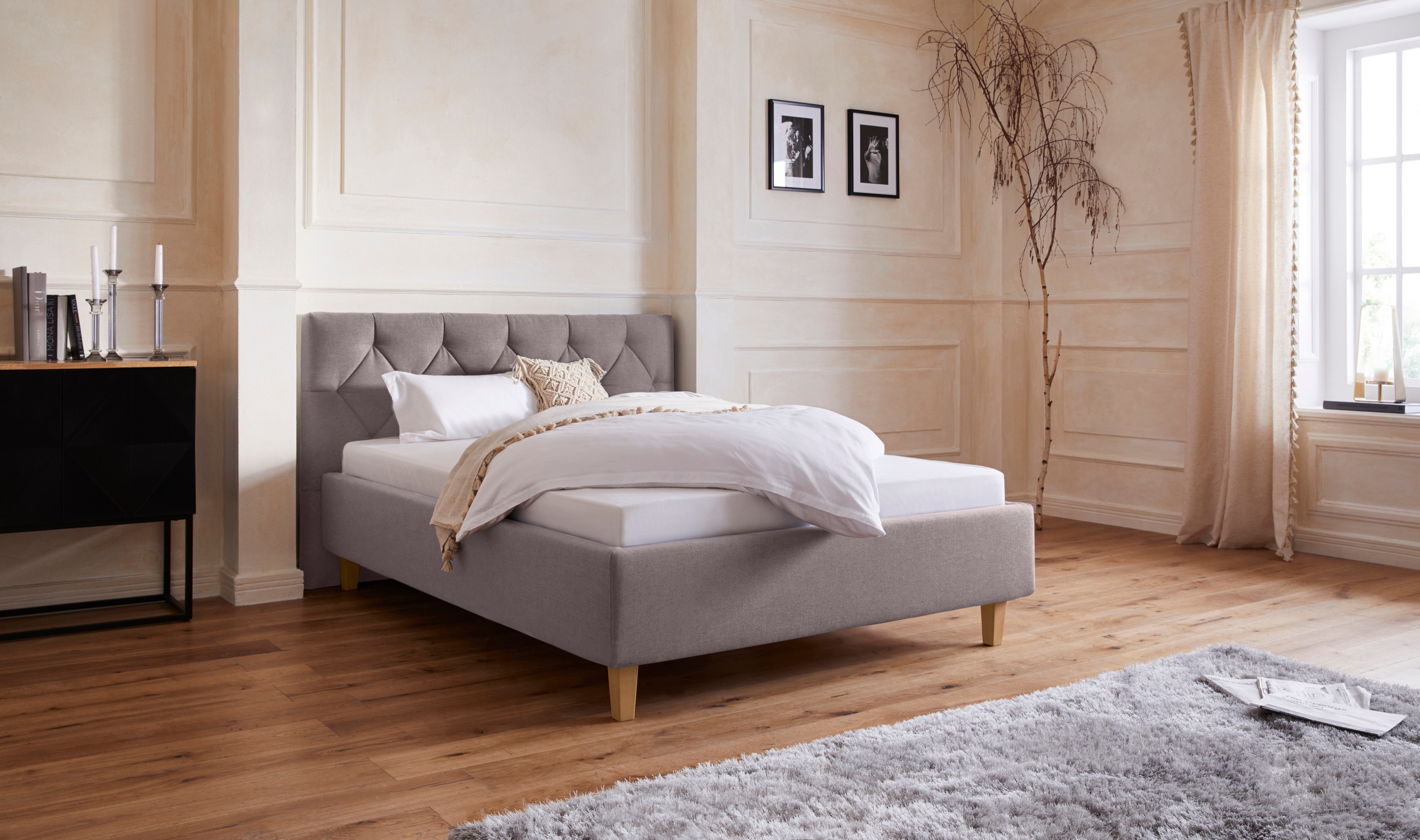 Home affaire Polsterbett "Sunley 100" Kreuzsteppung, Kopfteilhöhe 102 cm, o günstig online kaufen