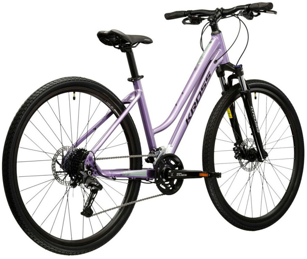 Thumbnail - Kross Crossrad "Crossrad Damen 28" Evado 5.0 lila 18 Gänge" 18 Gang Shimano CUES U3020 Schaltwerk Kettenschaltung