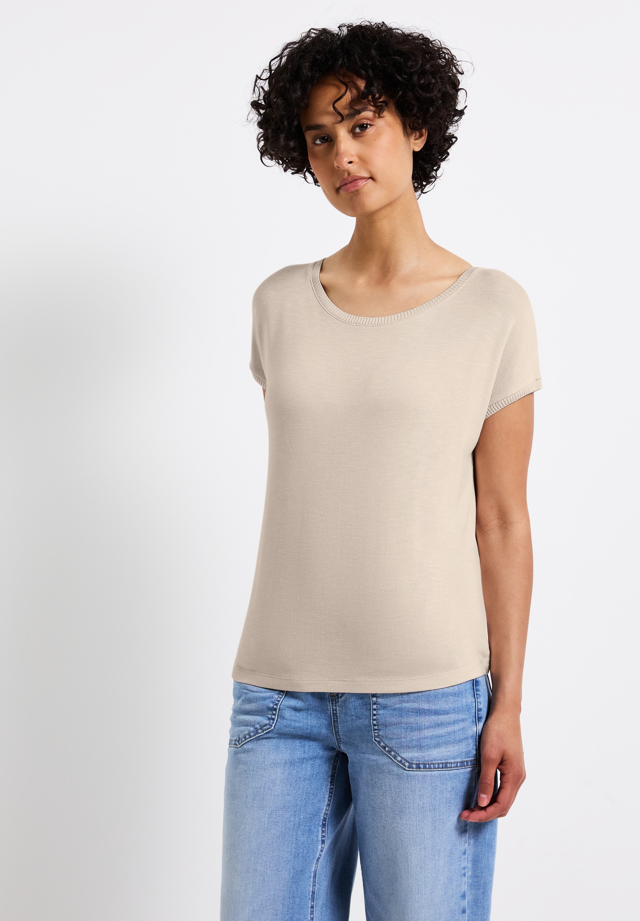 STREET ONE T-Shirt, mit Materialmix günstig online kaufen