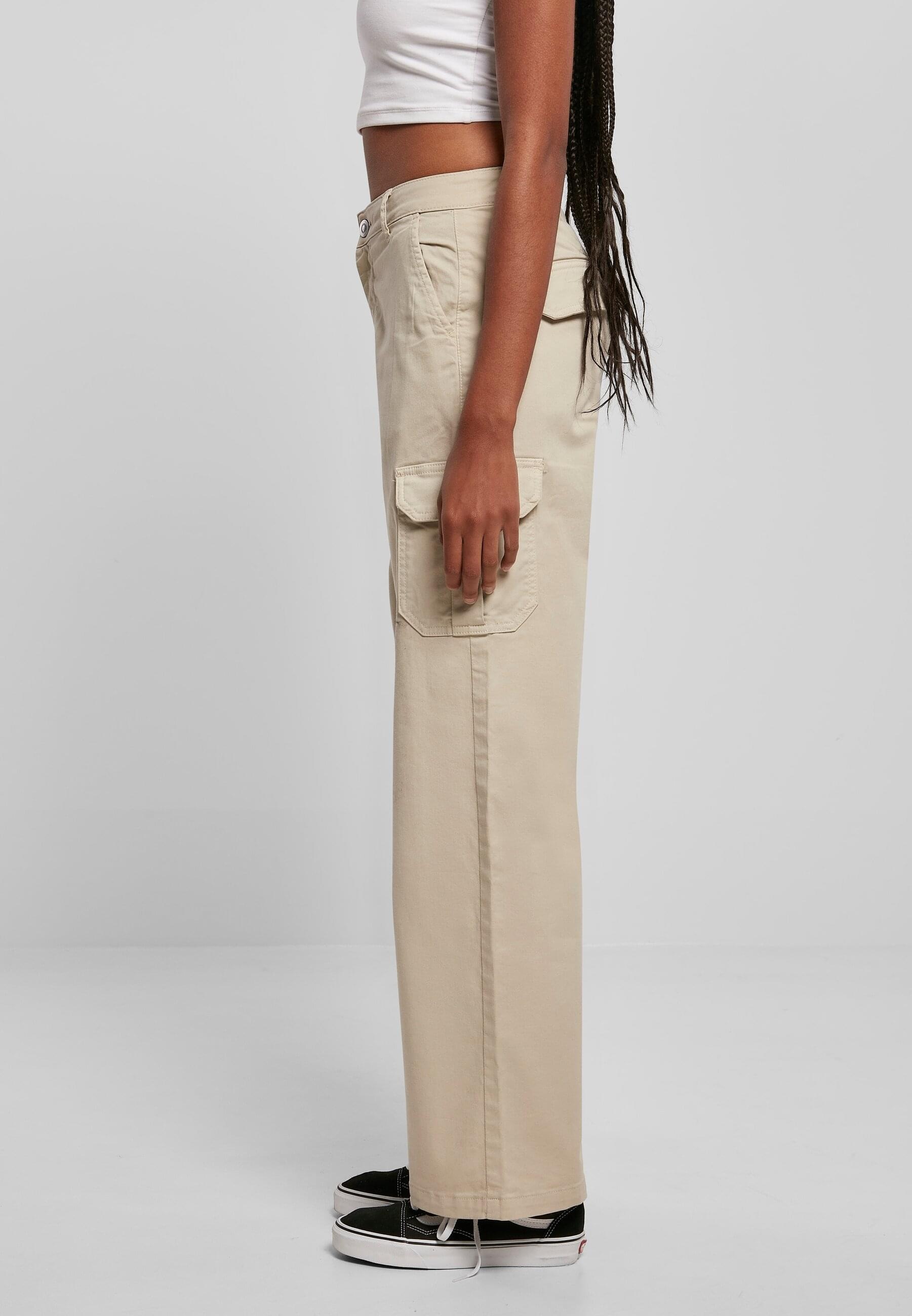 URBAN CLASSICS Stoffhose »Urban Classics Damen Ladies High Waist Straight Cargo Pants«, (1 tlg.)