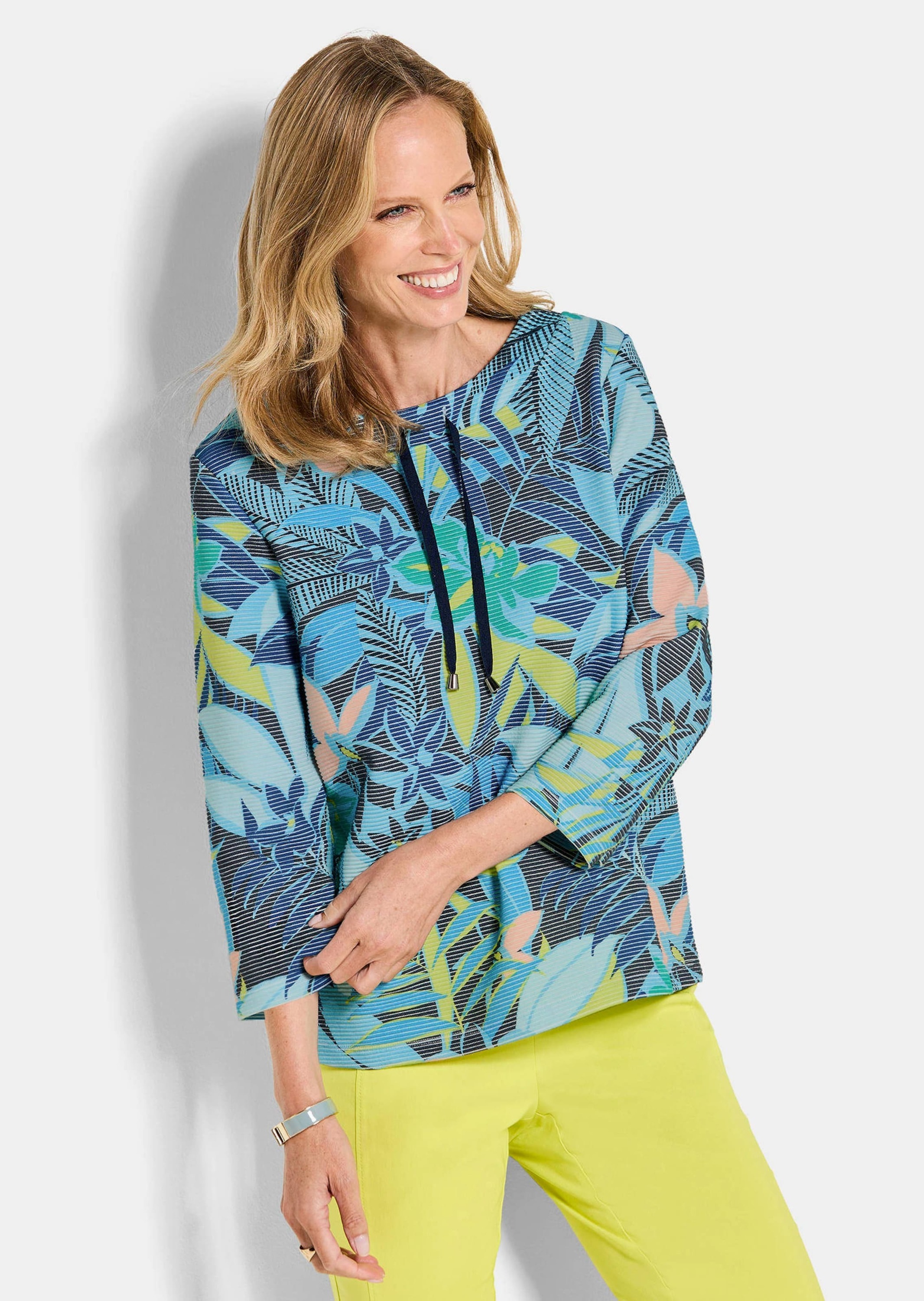 Thumbnail - GOLDNER Sweatshirt "Kurzgröße Ottoman Sweatshirt mit Dschungelprint"