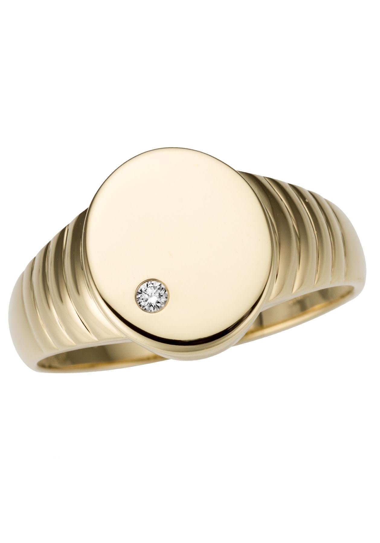 Goldring »Schmuck Geschenk Gold 333 Herrenring Goldring Siegelring«, mit Brillant