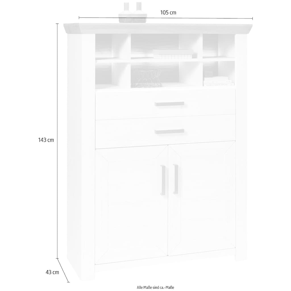 set one by Musterring Highboard »york«, Typ 16, Breite 105 cm