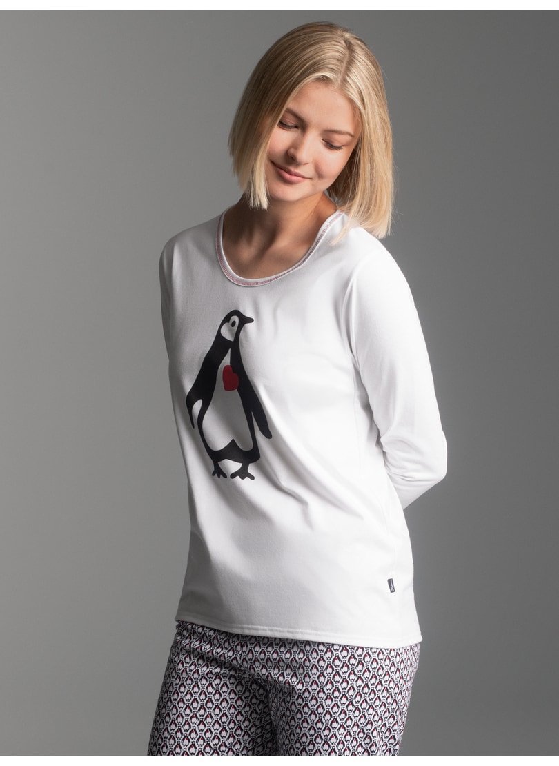 Trigema Schlafanzug »TRIGEMA Pyjama-Oberteil mit herzigem Pinguin-Print«, (1 tlg.)