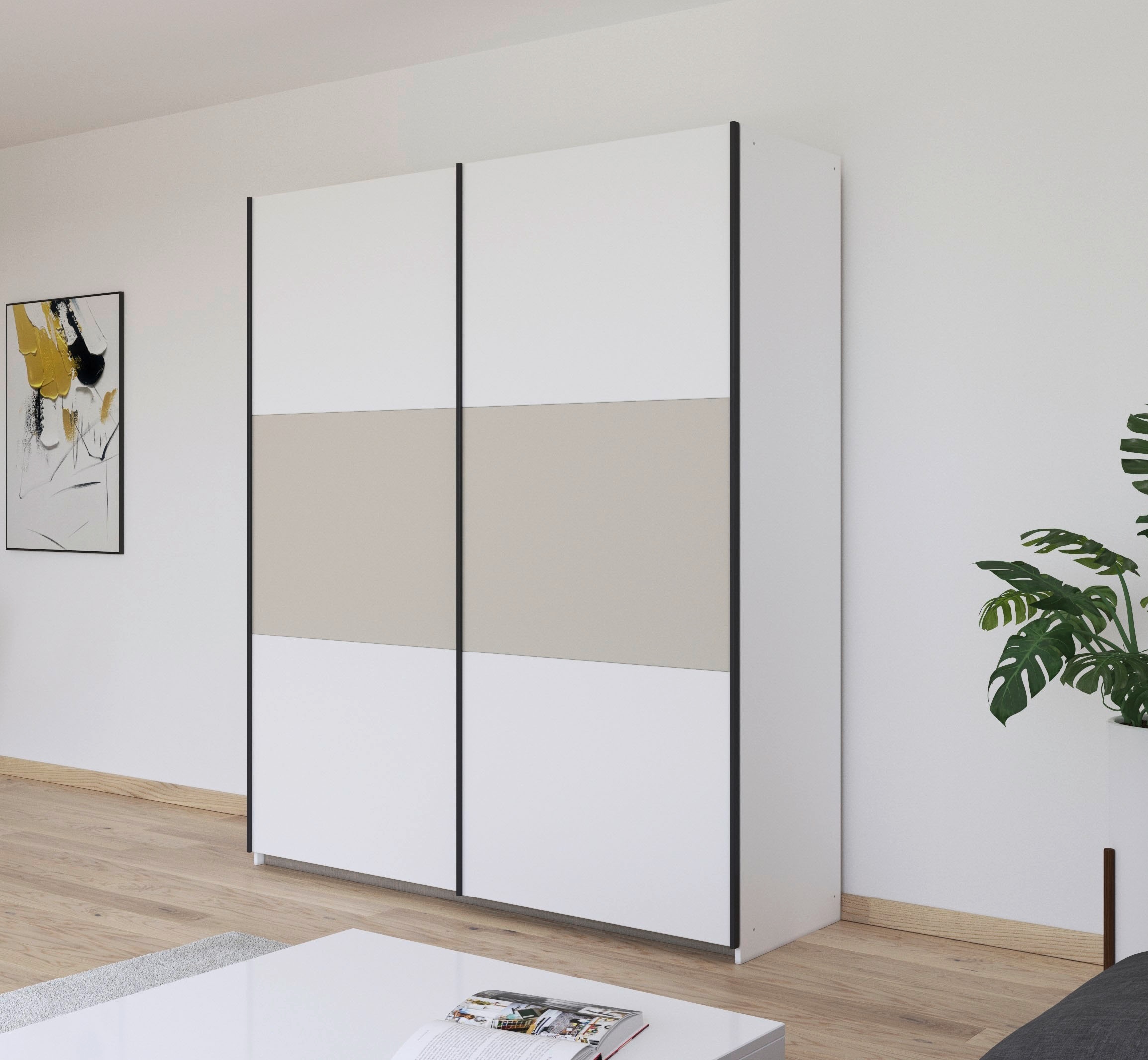 rauch Schwebetürenschrank »Kleiderschrank Schrank Garderobe Garderobenschrank Wäscheschrank NEO«, (in 3 verschiedenen Ausstattungen BASIC/CLASSIC/PREMIUM), mit großzügigem Stauraum und vielfältigen Farbkombinationen