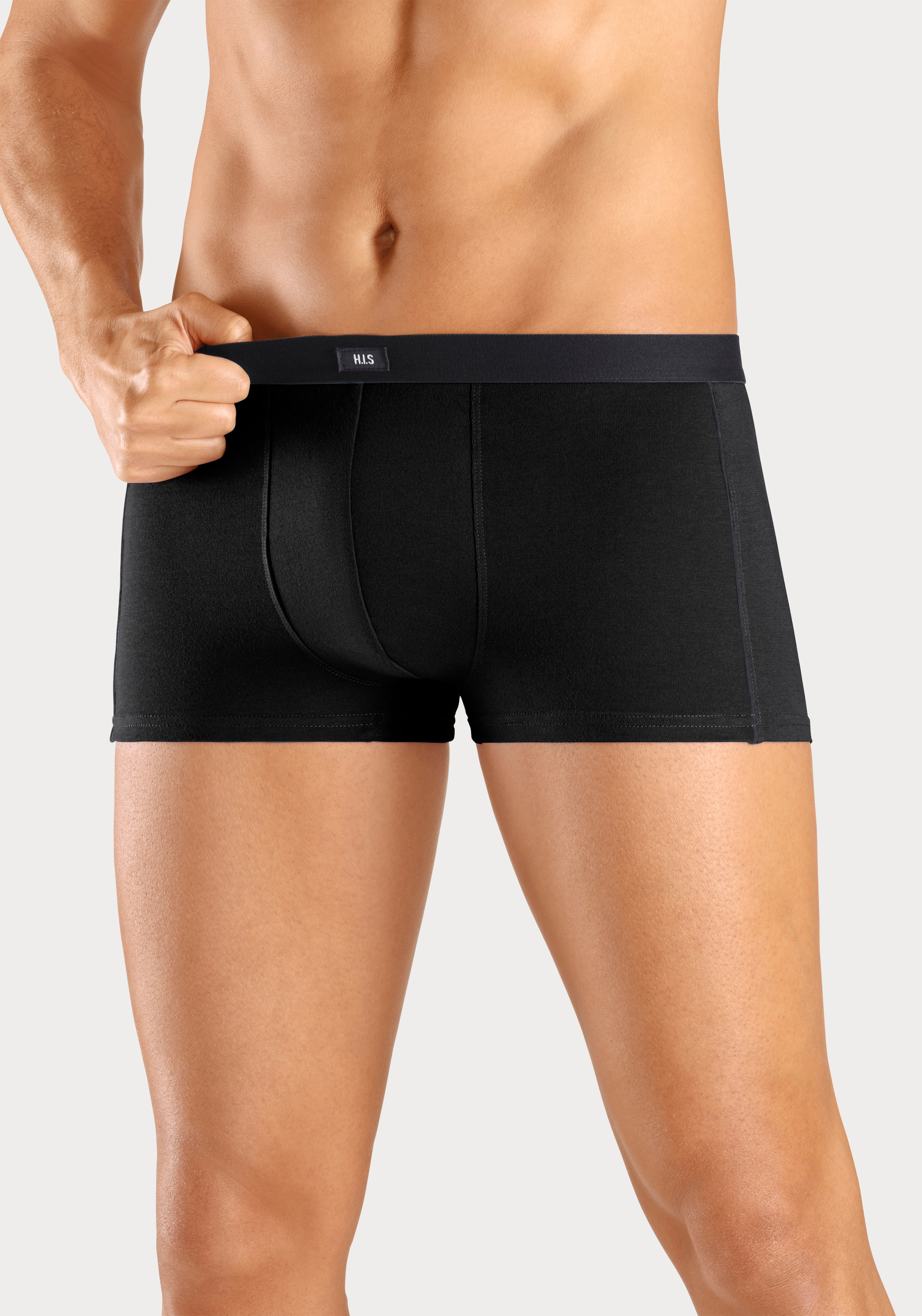 H.I.S Boxershorts, (Packung, 3 St.), in Hipster-Form mit schmalen Piping