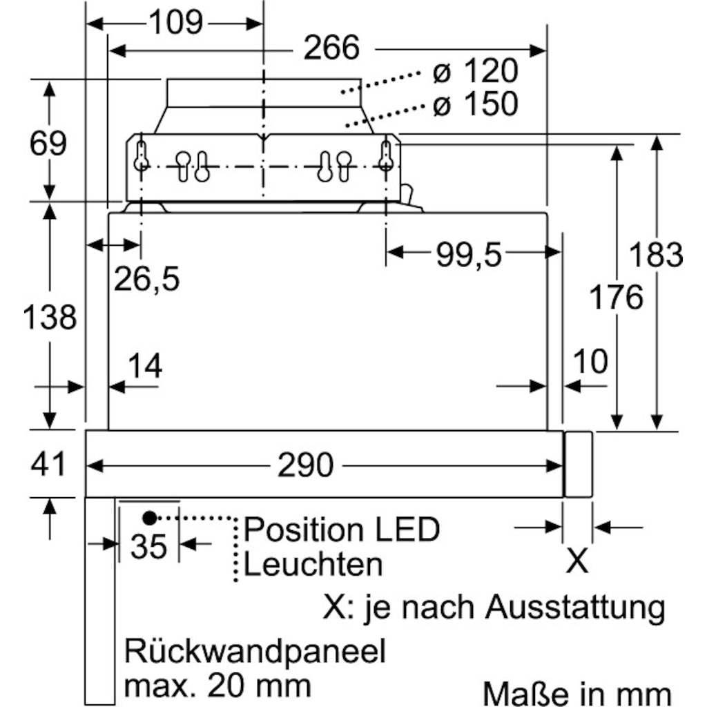 NEFF Flachschirmhaube »D46ED22X1«, Serie N 50