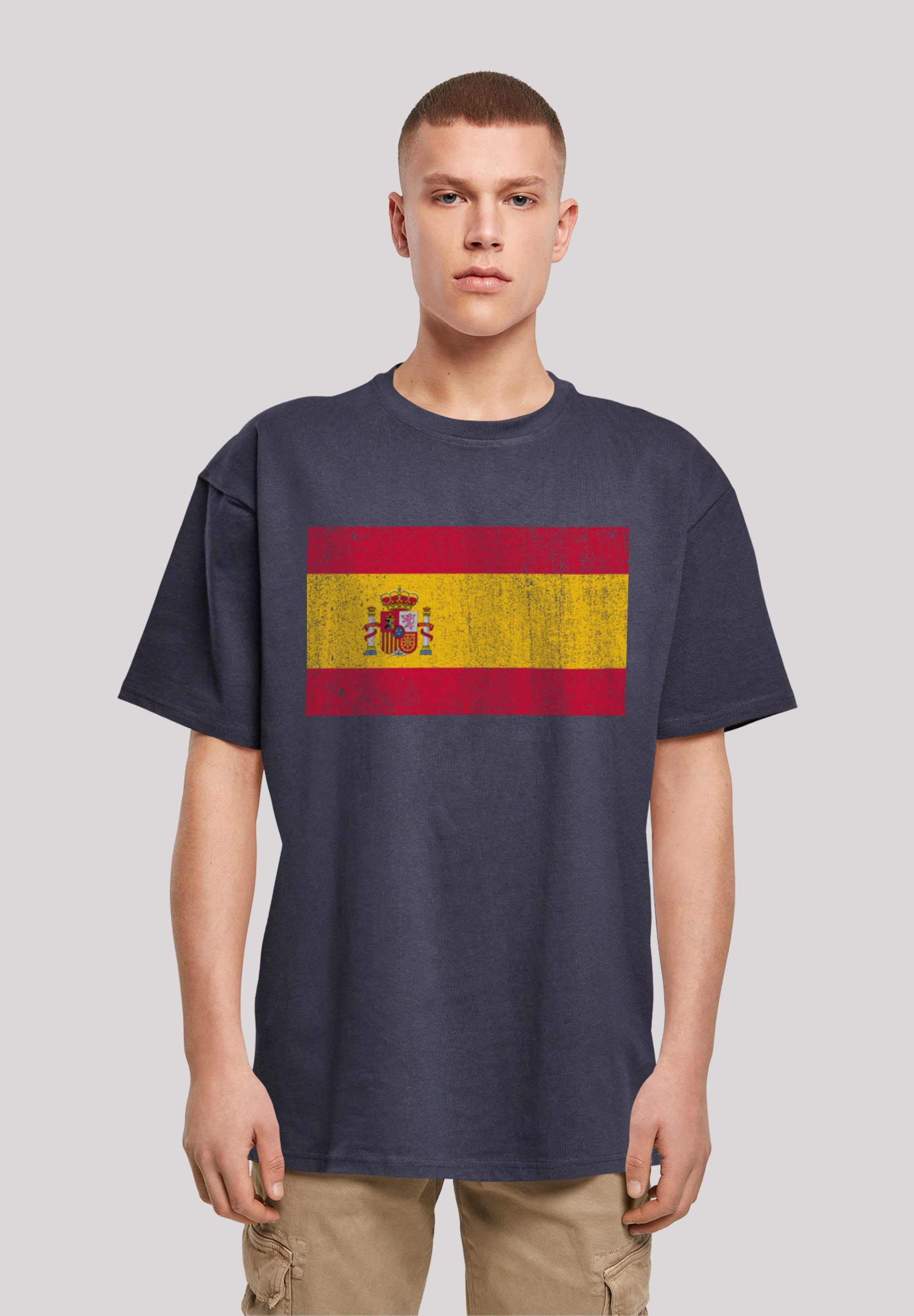 F4NT4STIC T-Shirt "Spain Spanien Flagge distressed", Print