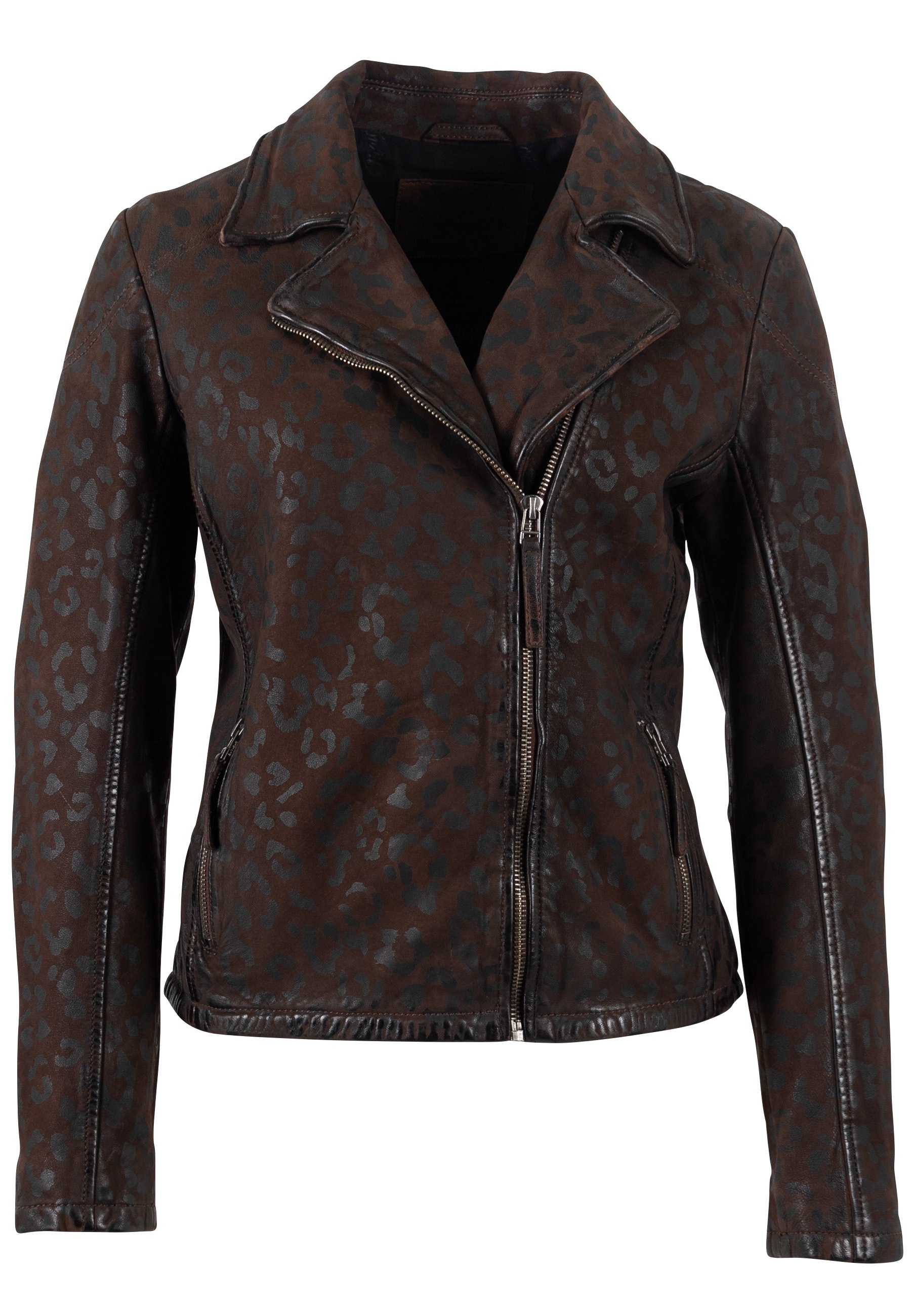 Mauritius Lederjacke »MWMeeow«, mit Reverskragen, All-Over Muster