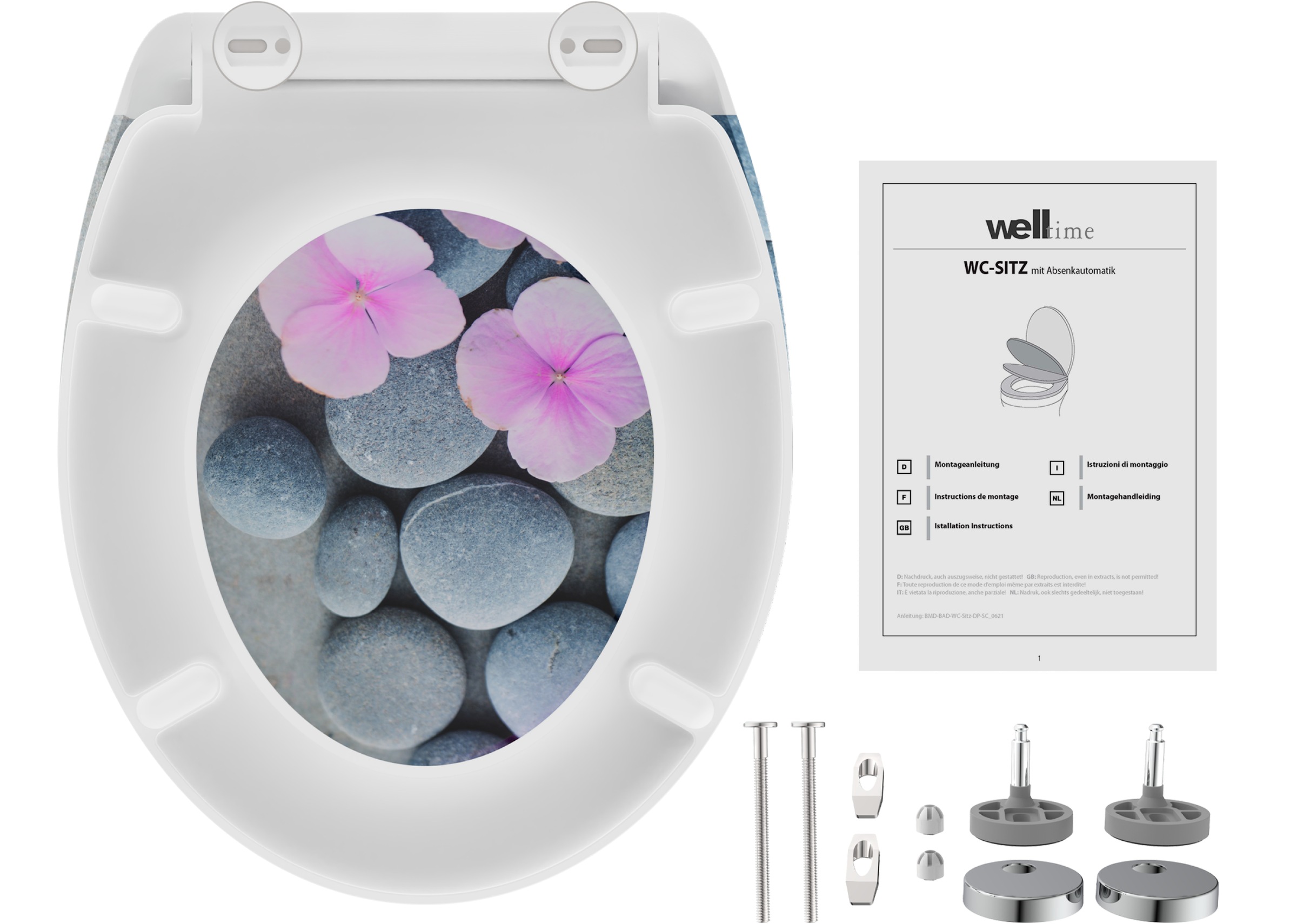 welltime WC-Sitz »PINK BLOSSOM«, Mit Absenkautomatik & Schnellverschluss