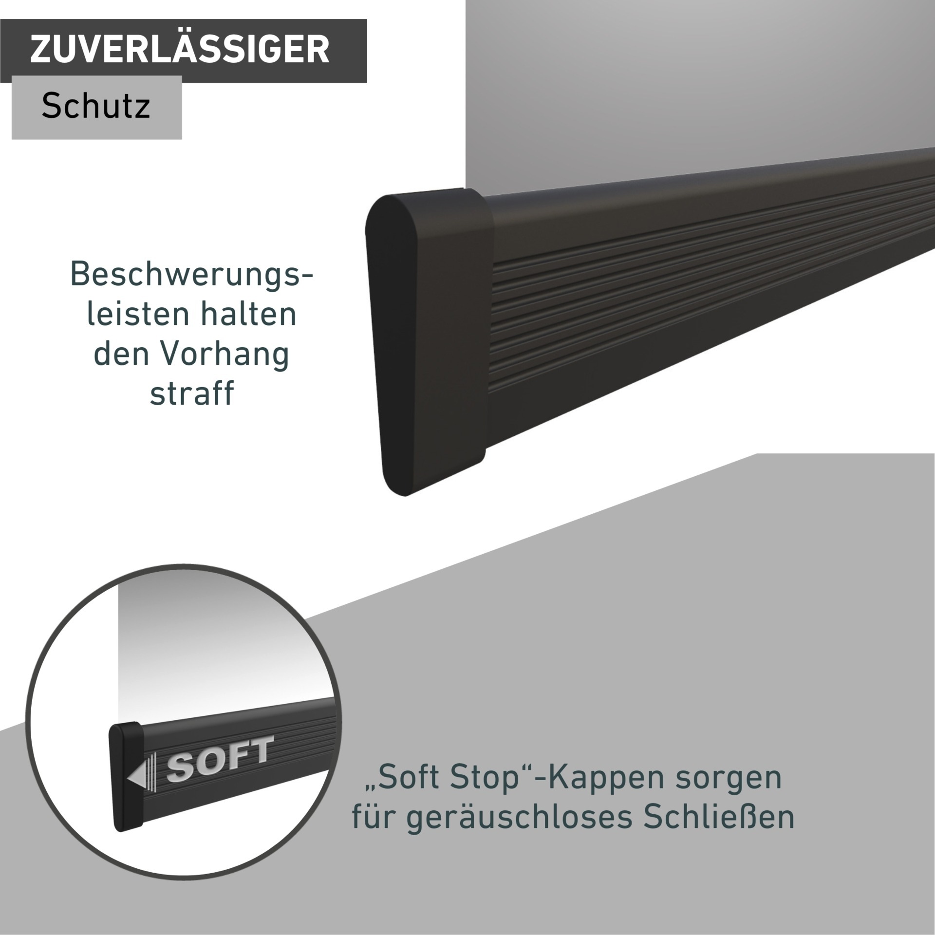 Windhager Insektenschutz-Vorhang »Teleskop aus UV-beständigem Polyestergewebe, Fliegengitter Vorhang« Lamellenvorhang, Türvorhang, 120 x 250 cm, anthrazit, ohne bohren