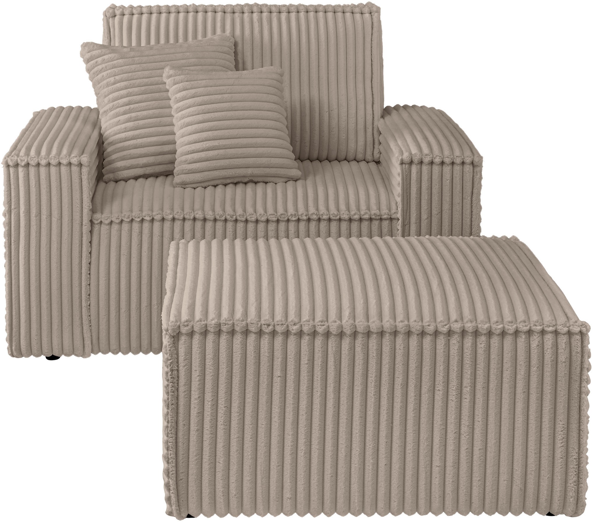 OTTO home Loveseat "FINNLEY, Loveseat & Hocker im Set, trendige Stoffe, ink günstig online kaufen