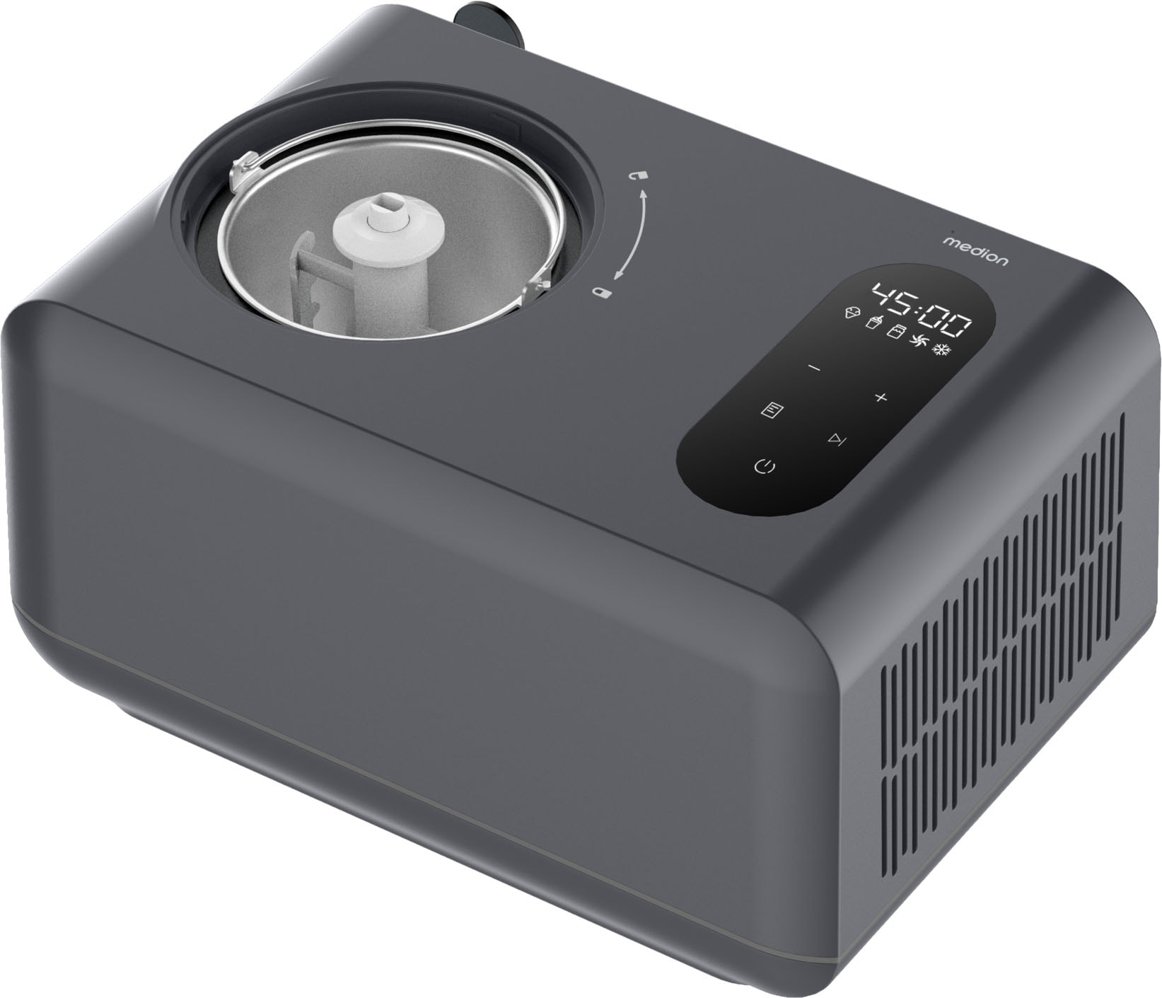 Medion Eismaschine "MD 100087" 1,5 l 150 W Mixen, Eis, Joghurt oder Slush zubereiten, Eis nachkühlen