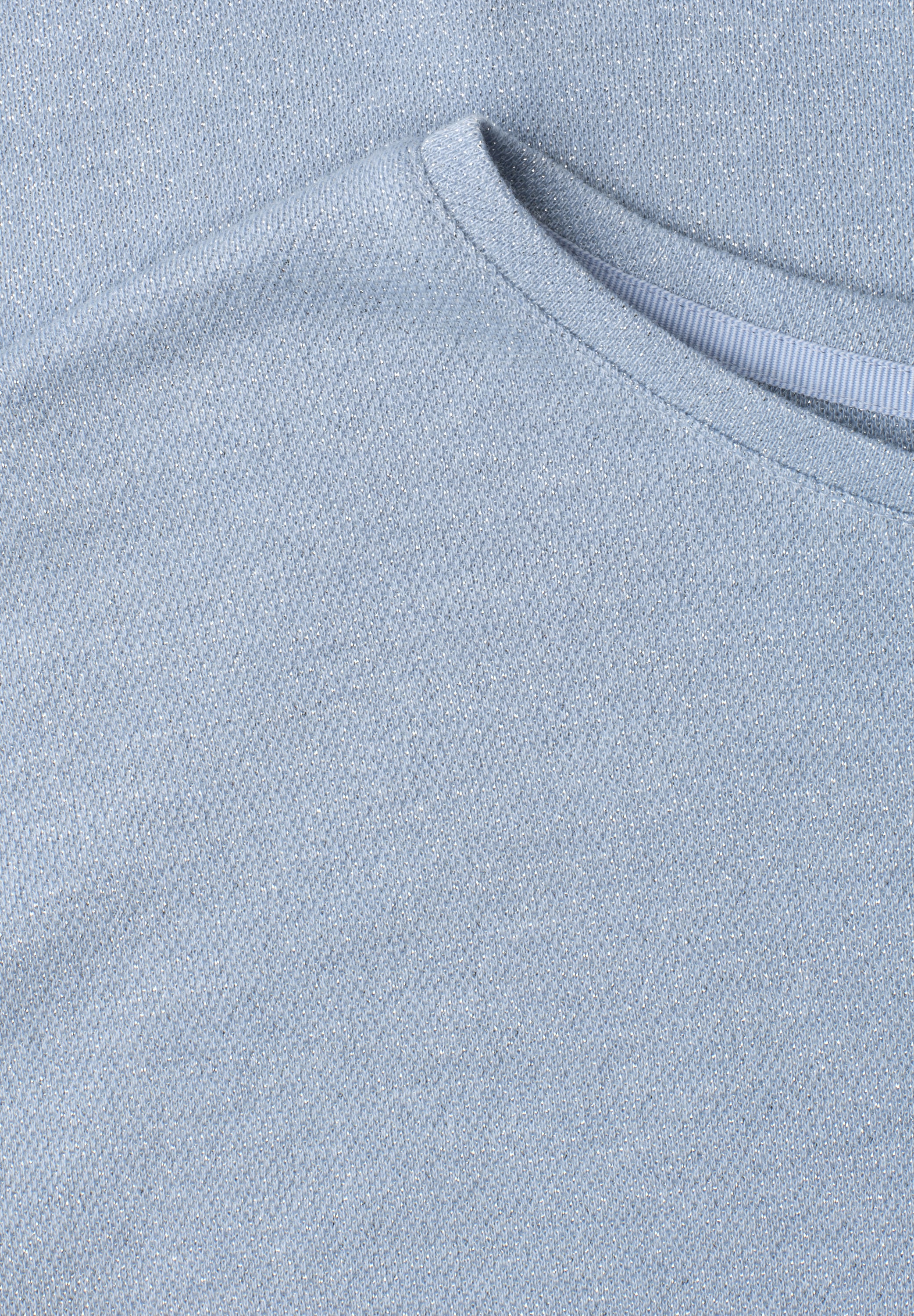 STREET ONE Kurzarmshirt Sommershirt mit Rundhals und Glitzerdetails