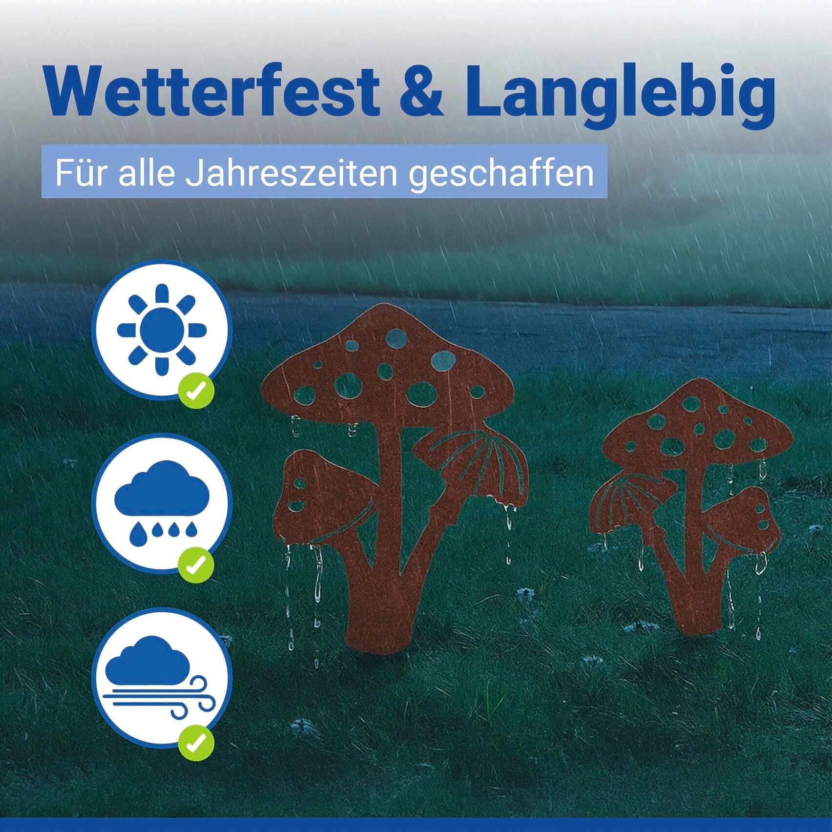Maximex Gartenstecker »Pilz« Gartendekoration, wetterbeständig, Edelrost-Effekt mit feiner Patina