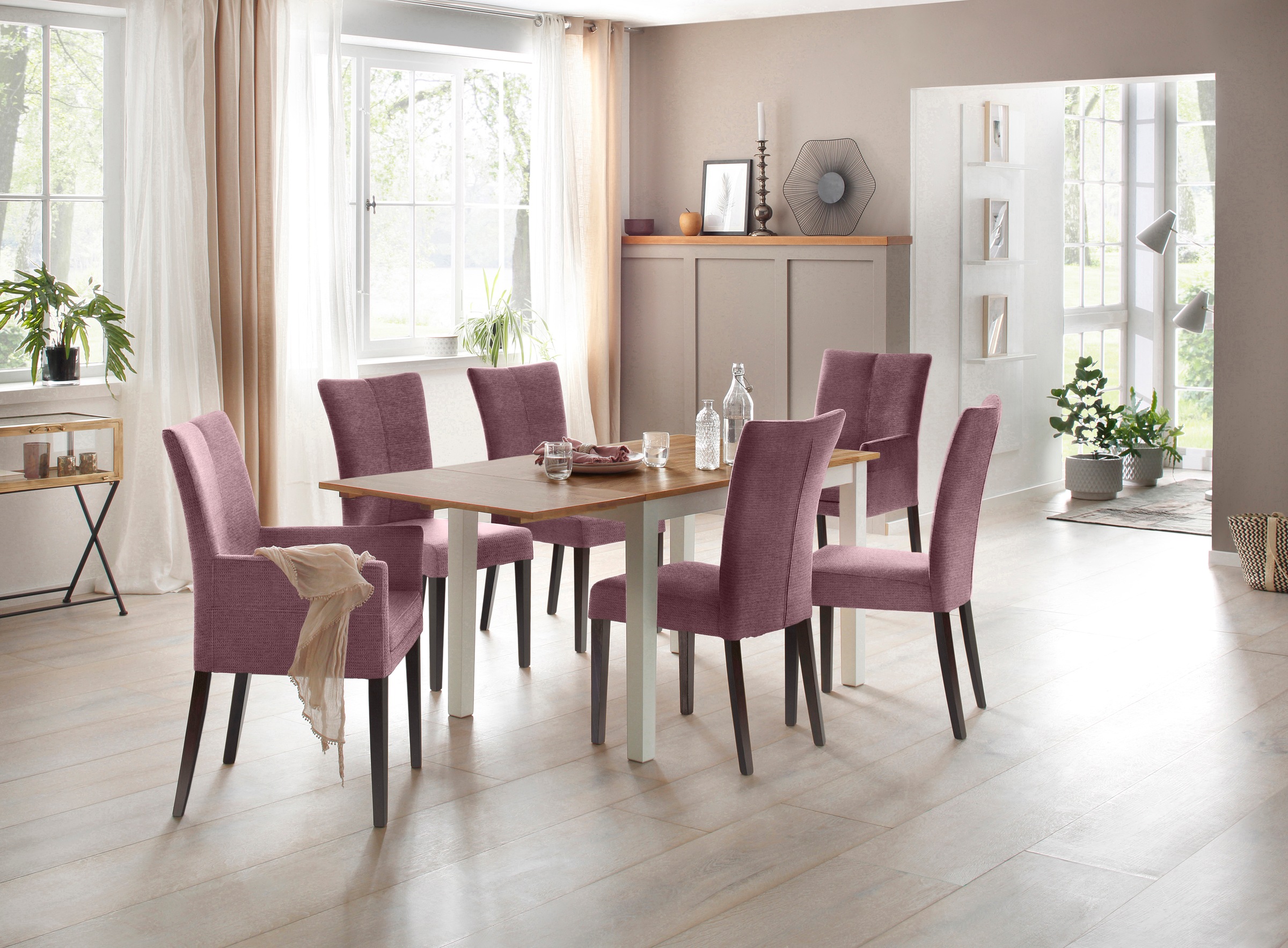 Home affaire 4-Fußstuhl »Aspen« (Set) 2 Stk.Beine aus massiver Buche, wengefarben lackiert