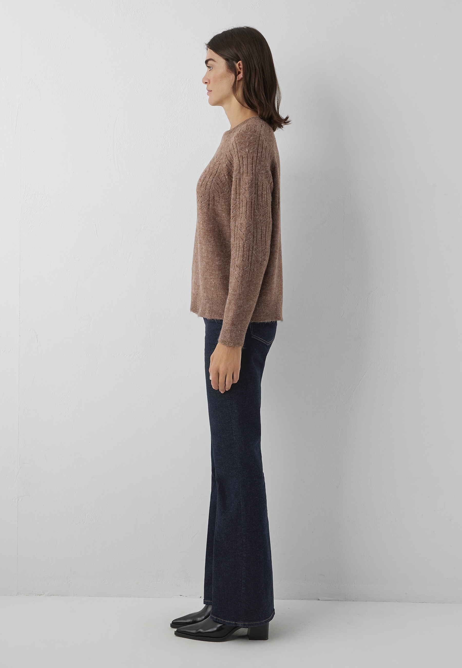 Mavi Rundhalspullover »CREW NECK SWEATER« Pullover Strukturiert