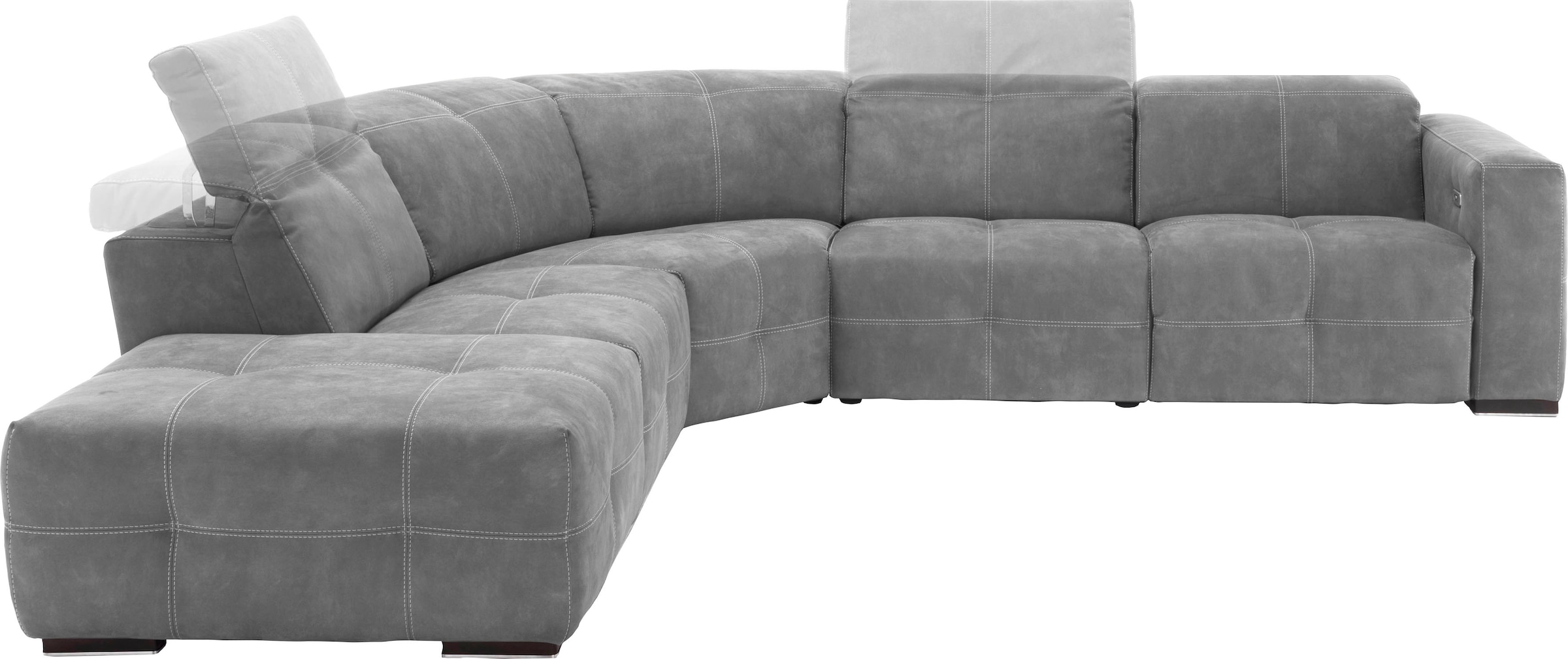Egoitaliano Ecksofa "Sauvanne, Designsofa der Extraklasse, elegant und bequem, L-Form" wahlweise mit elektrischer Relaxfunktion, Kopfteilverstellung