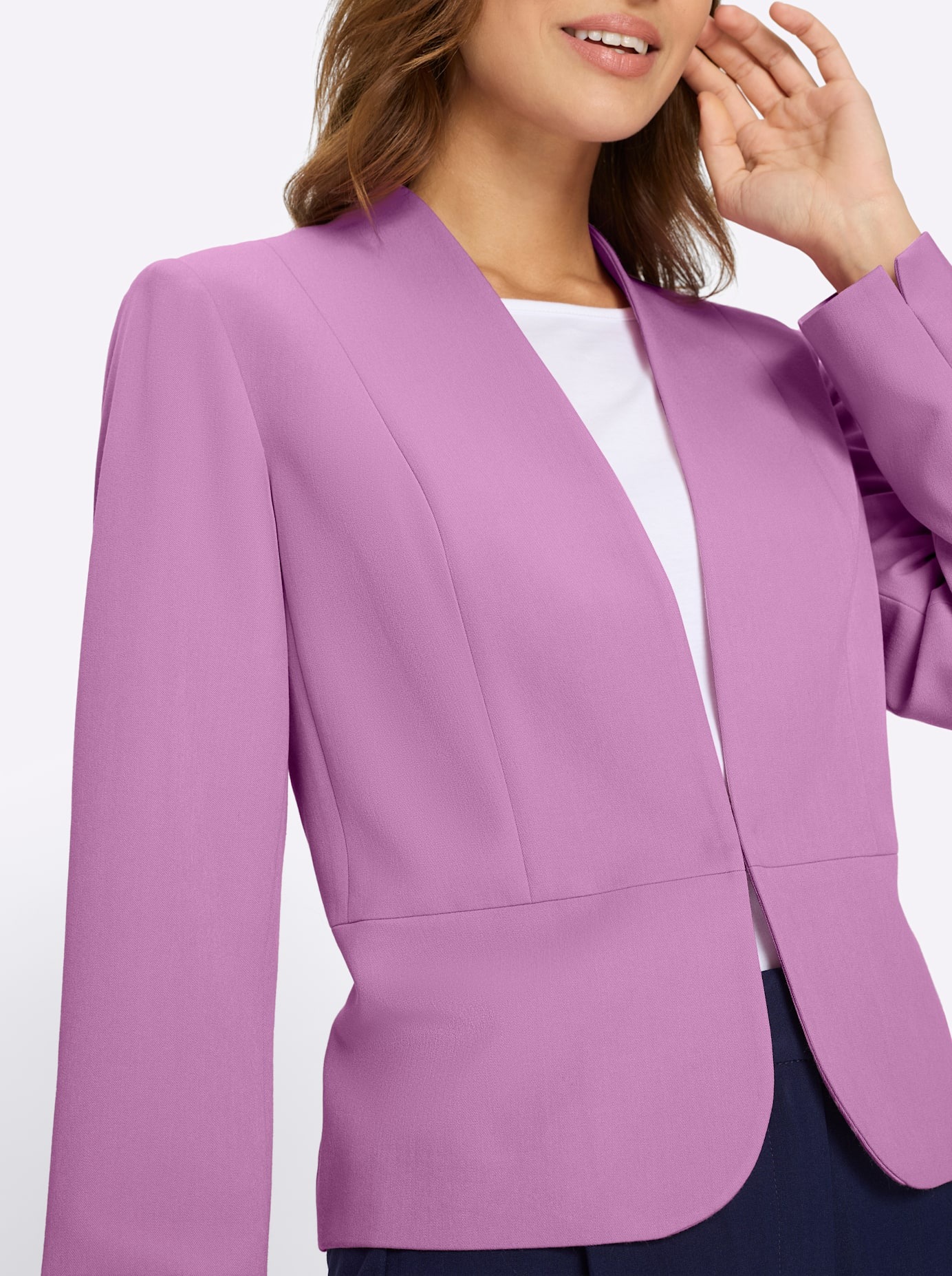 Jackenblazer LADY "Kurzblazer", Damen, Gr. 50, orchidee, 64% Polyester, 34% Viskose, 2% Elasthan, Blazer 3