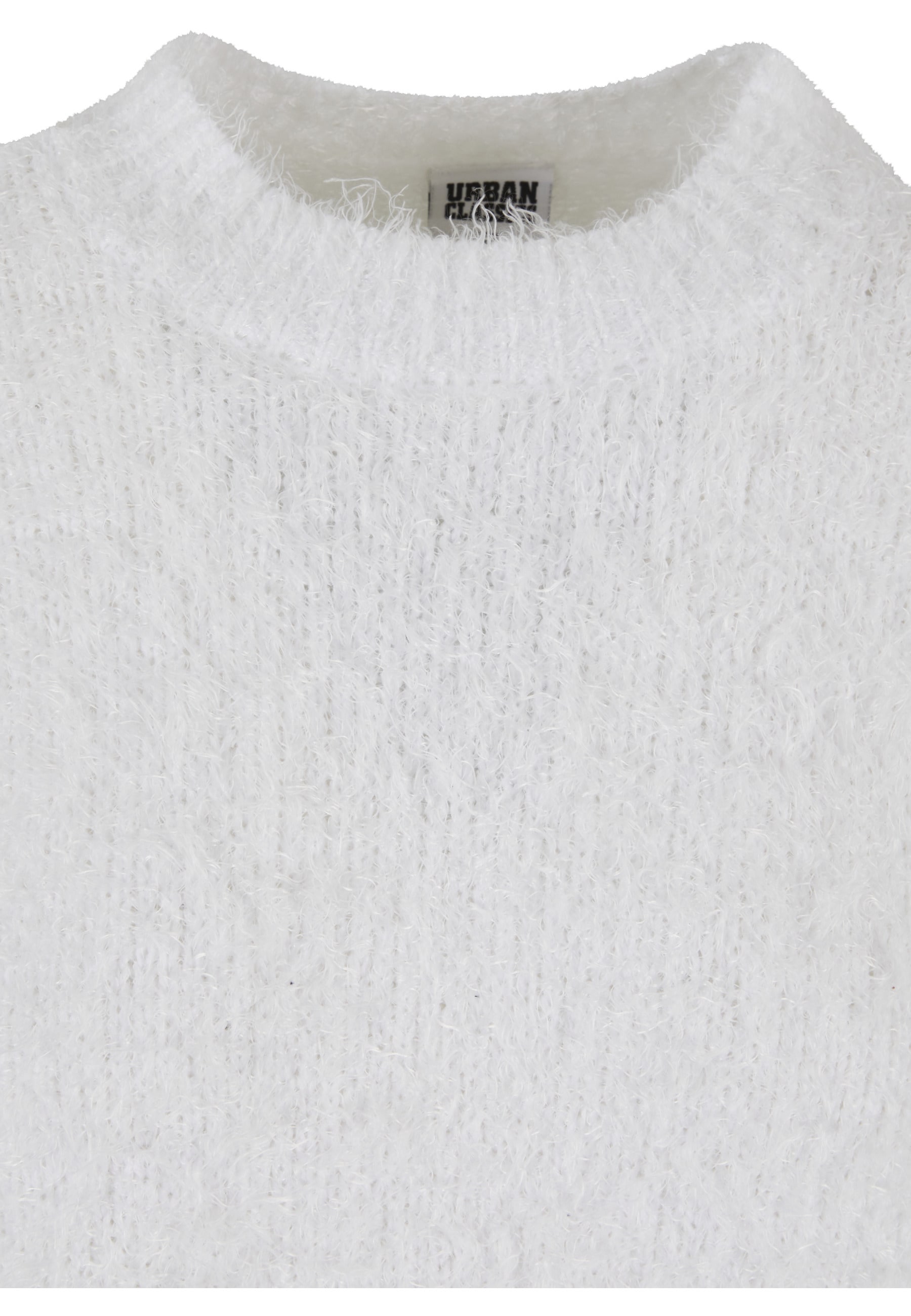 URBAN CLASSICS Fleecepullover »Urban Classics Damen Ladies Feather Mock Neck Sweater«, 1 Stk.
