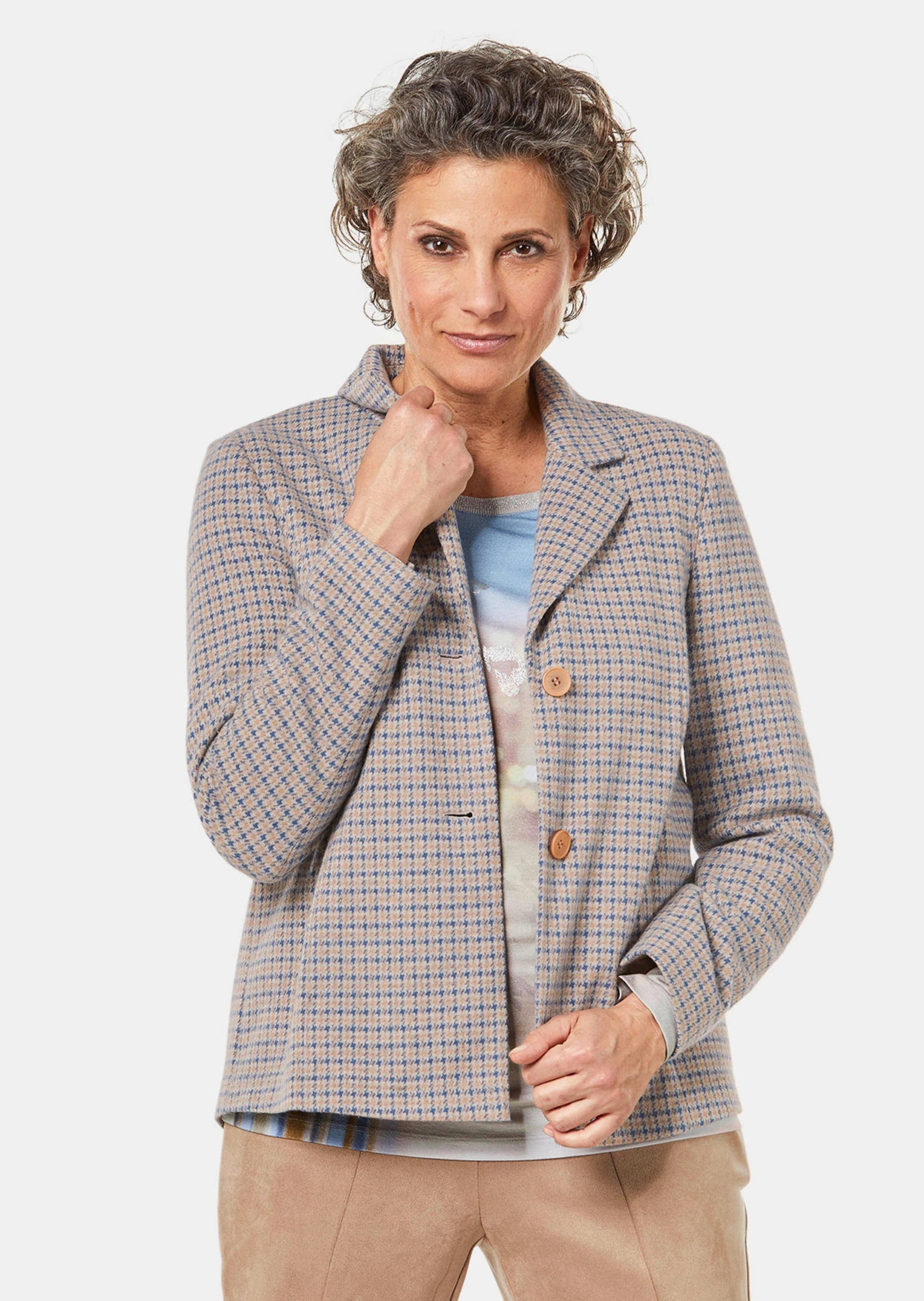 GOLDNER Jerseyblazer "Kurzgröße Indoorjacke aus strukturiertem Jersey" günstig online kaufen