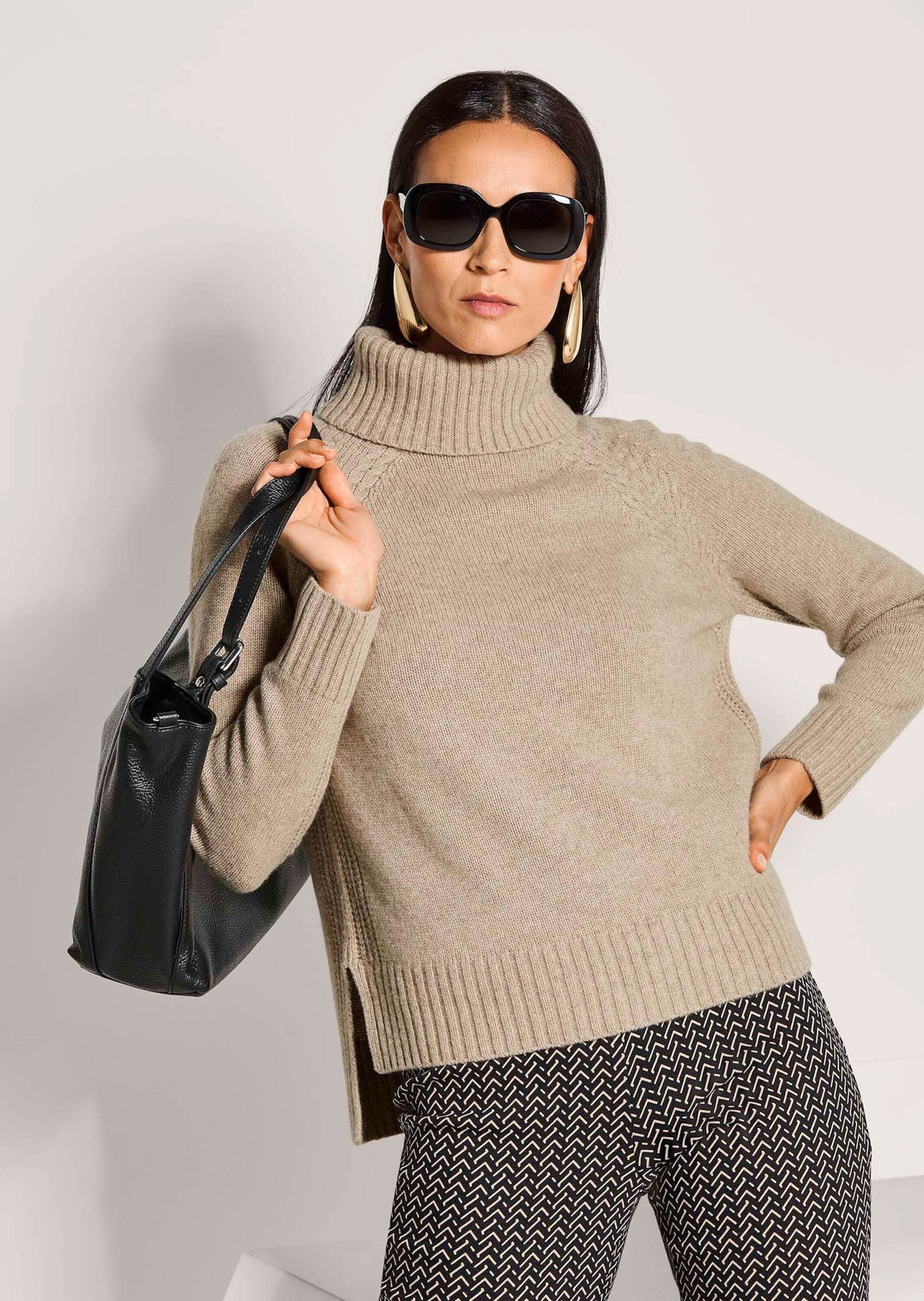 MADELEINE Longpullover »Strickpullover Schlichter Kaschmirpullover mit Rollkragen« Hochwertiger Glattstrick