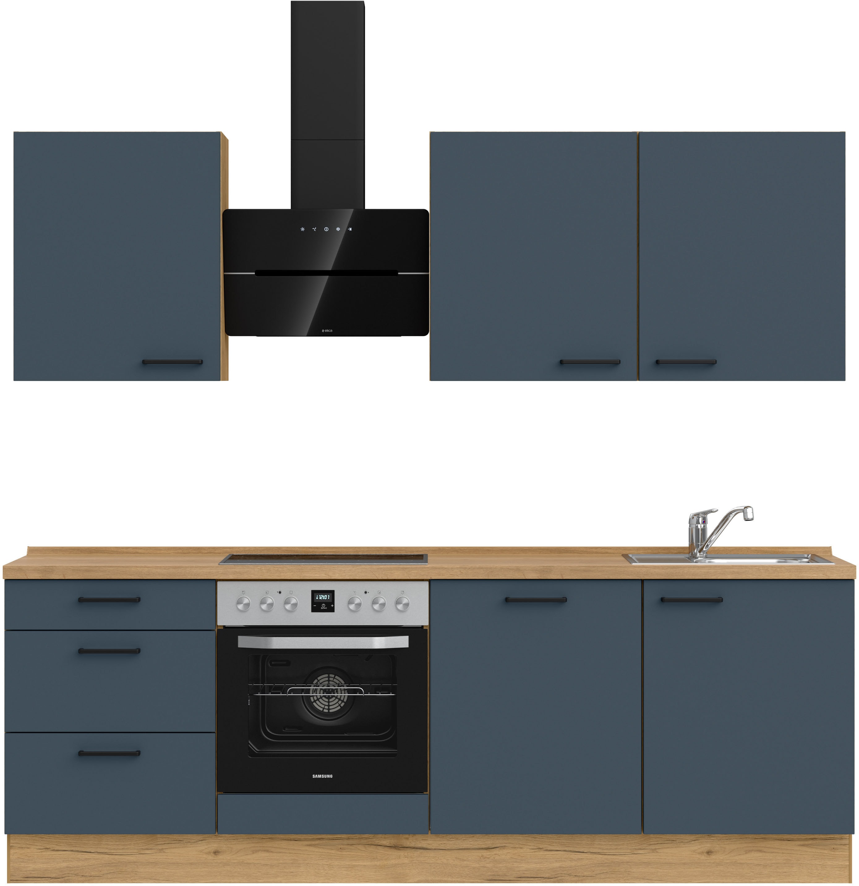 nobilia Küchenzeile ""Easytouch II", NEU: individuell anpassbar mit gratis Profi-Beratung" vormontiert, Breite 240 cm, Ausrichtung wählbar, wahlw. mit E-Geräten