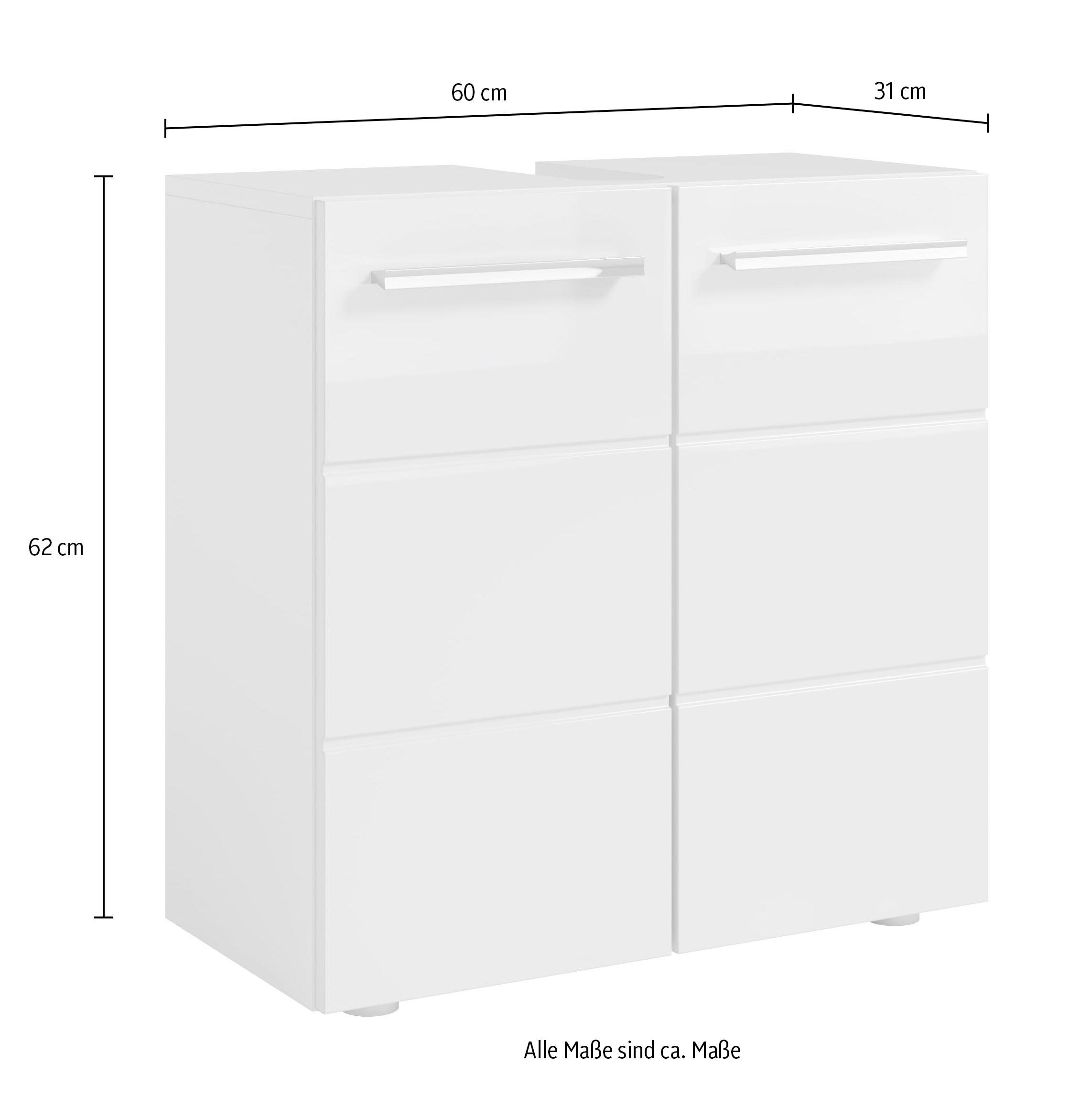 BASIC by Balculina Waschbeckenunterschrank »Mandi« 1 Stk. tlg. Breite 60cm, hochglanz Front