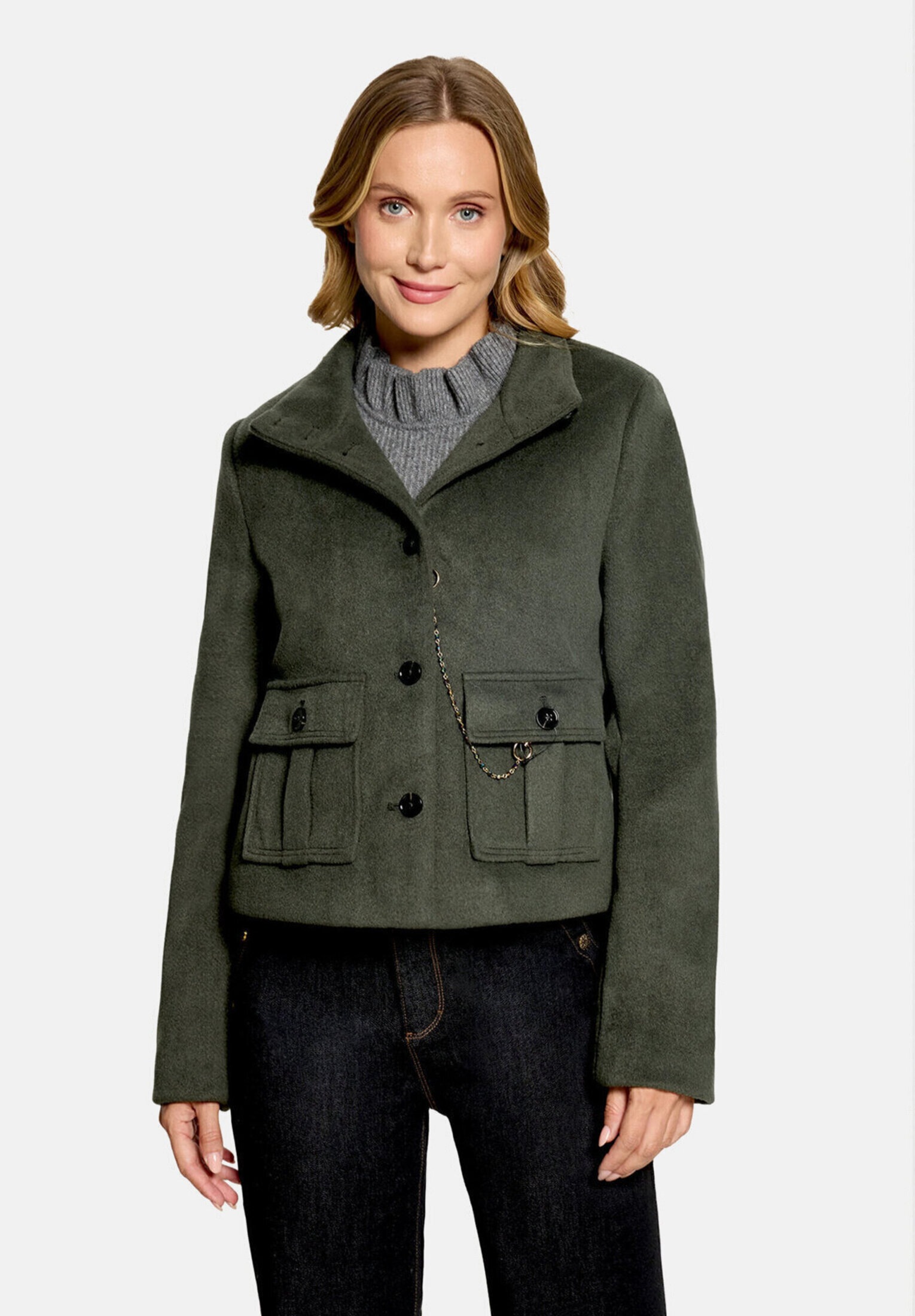 Cartoon Canvasjacke »Damen mit aufgesetzten Taschen«