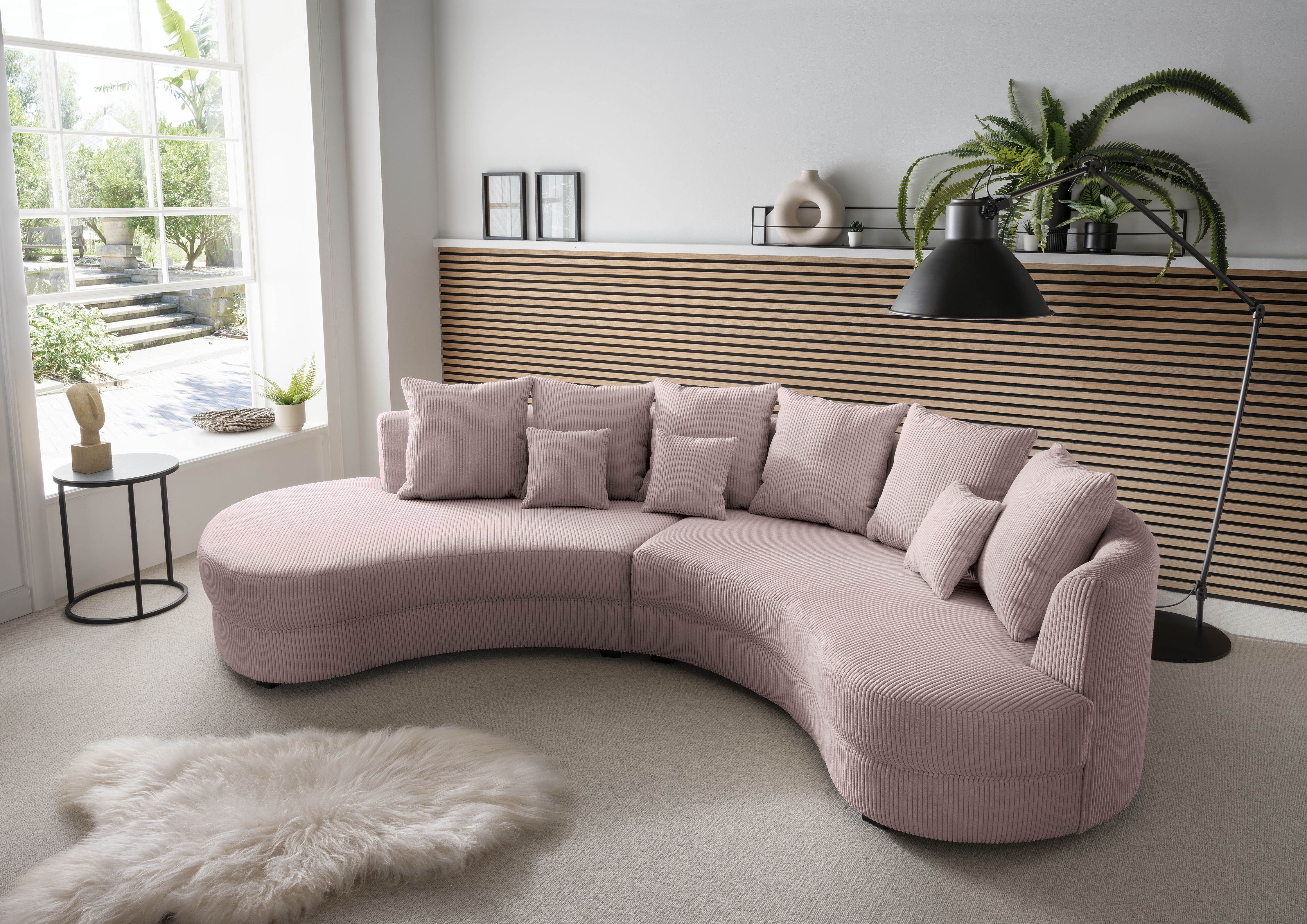 Home affaire Ecksofa "Lazio modern und bequem, schmale Armlehnen, tolle Detailverarbeitung" zwei verschiedene Fußfarben wählbar