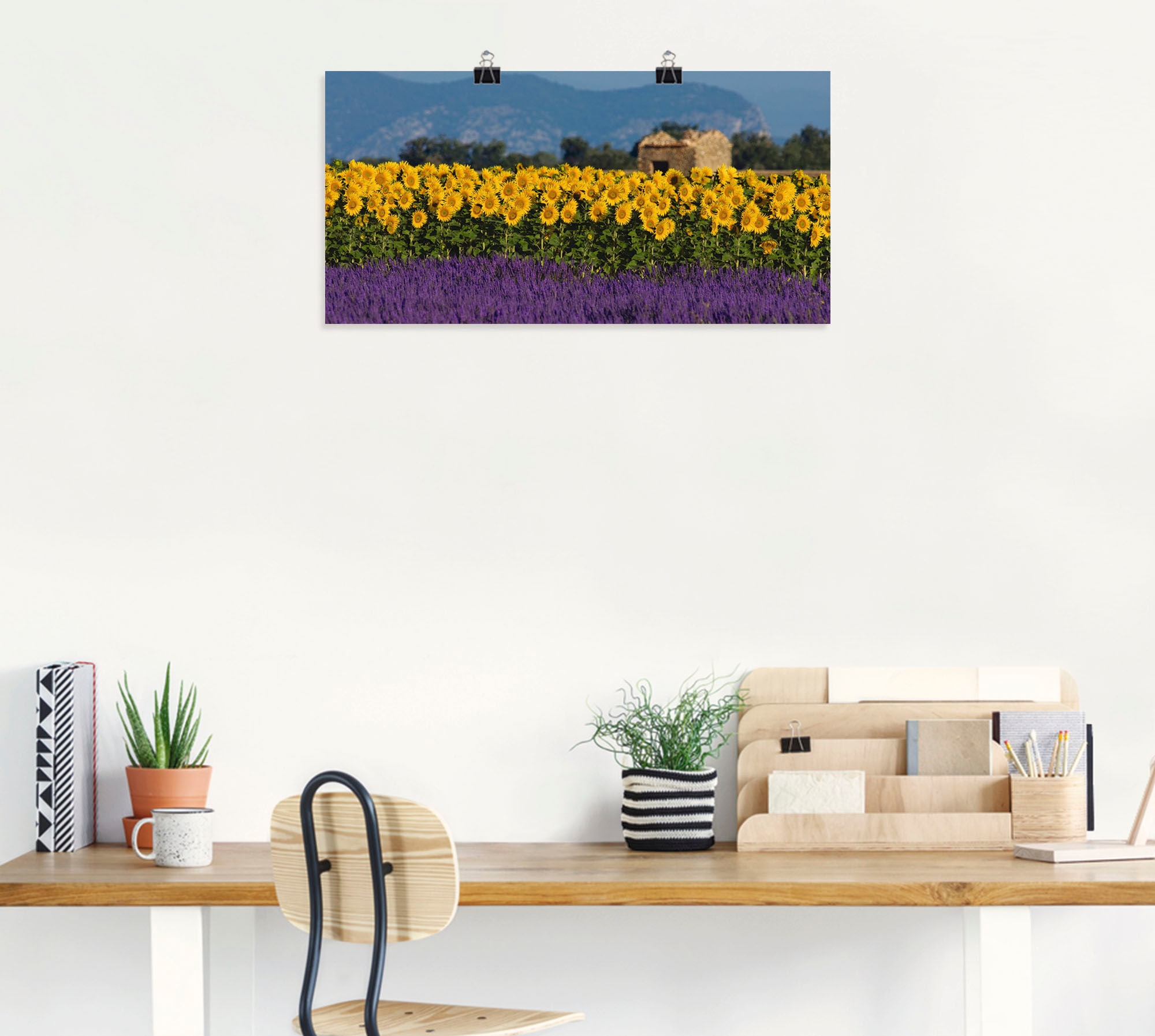 Artland Wandbild »Lavendel Sonnenblumen in der Provence«, Blumenwiese, (1 St.), als Alubild, Leinwandbild, Wandaufkleber oder Poster in versch. Größen