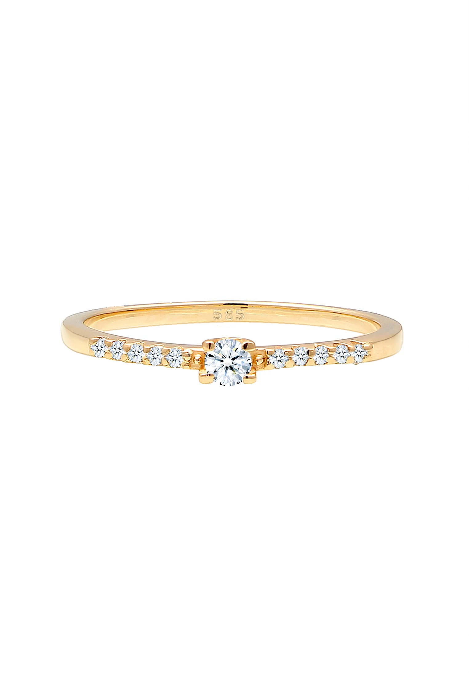 Elli DIAMONDS Verlobungsring »Geo Microsetting Diamant (0.11 ct.) 585 Gelbgold«