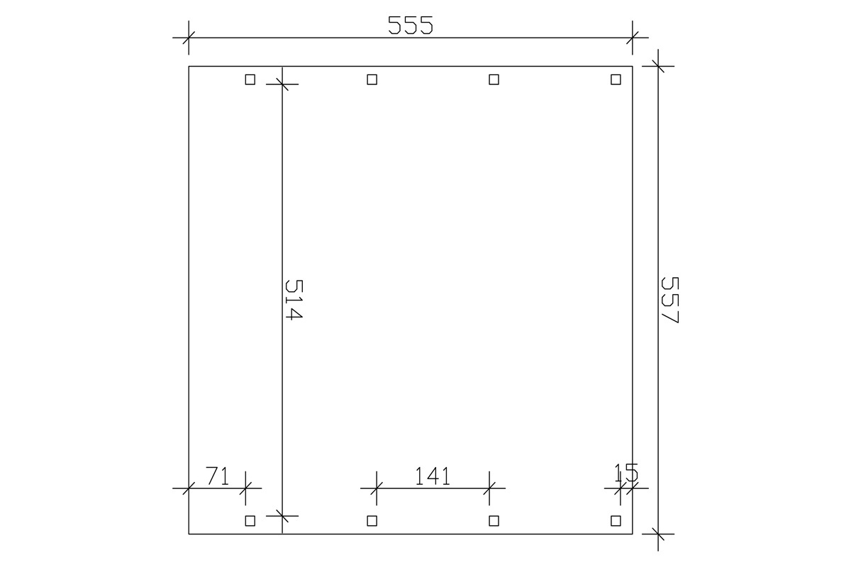 Skanholz Doppelcarport »Friesland«, 514 cm, dunkelgrau