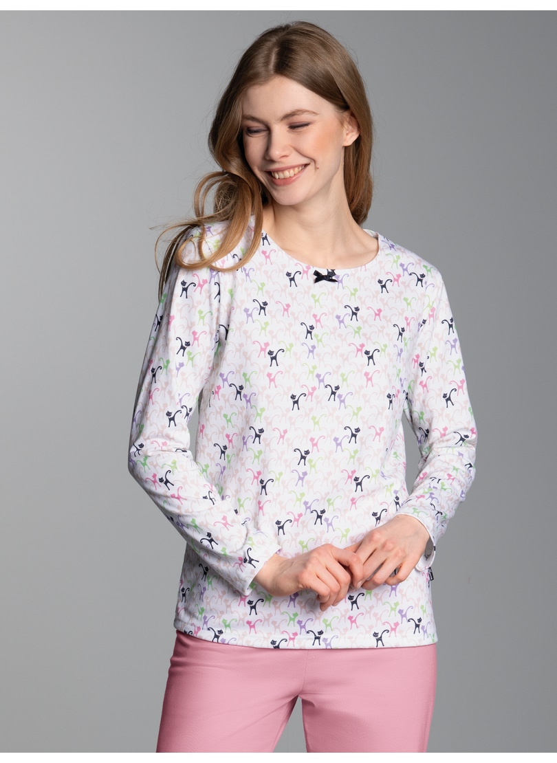 Trigema Schlafanzug "TRIGEMA Pyjama-Oberteil mit Allover-Katzen-Print", (1 günstig online kaufen