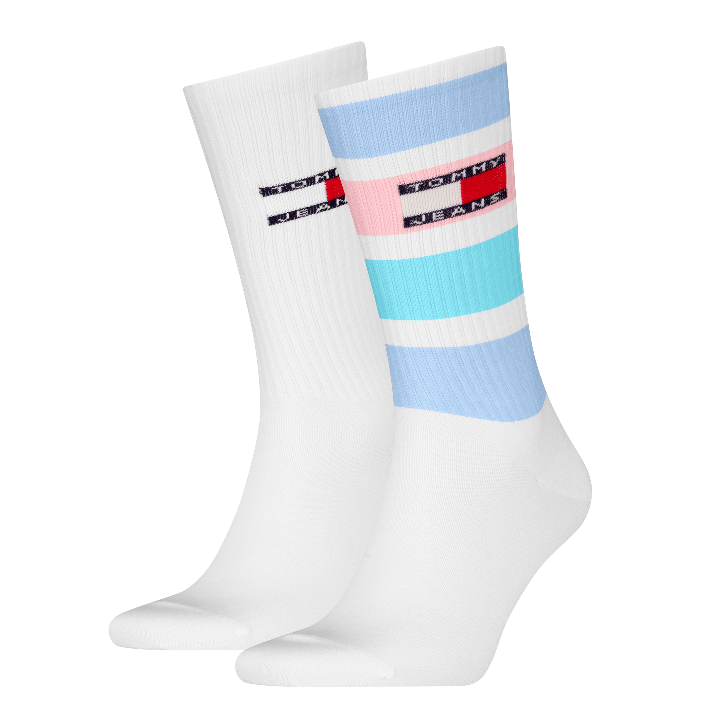 Tommy Hilfiger Socken "TH UNI TJ SOCK 2P FADED RUGBY", (2 Paar), mit kräftigem Streifenmuster