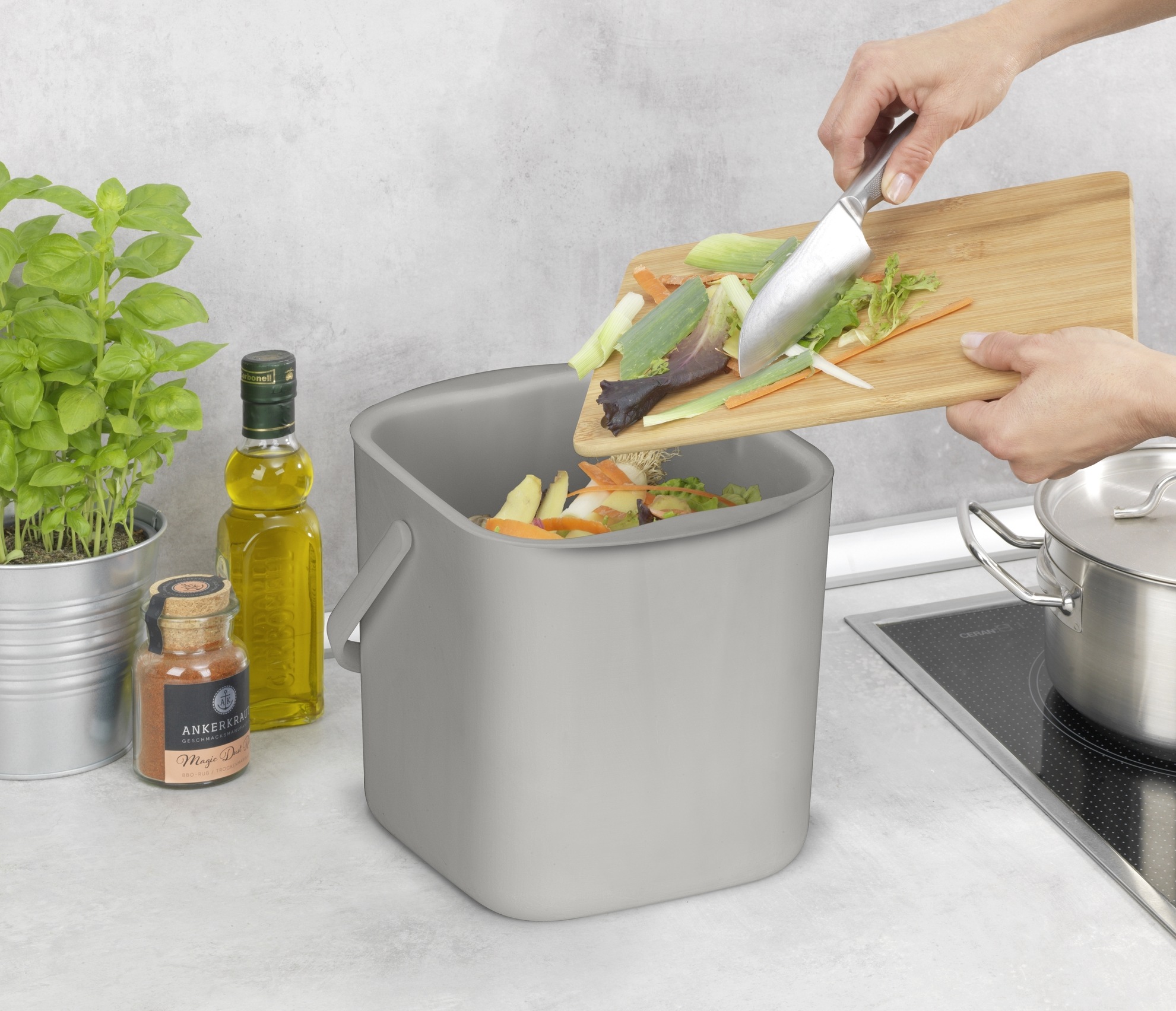 WENKO Biomülleimer "Modell Conny" 1 Behälter Komposteimer, Abfallsammler mi günstig online kaufen