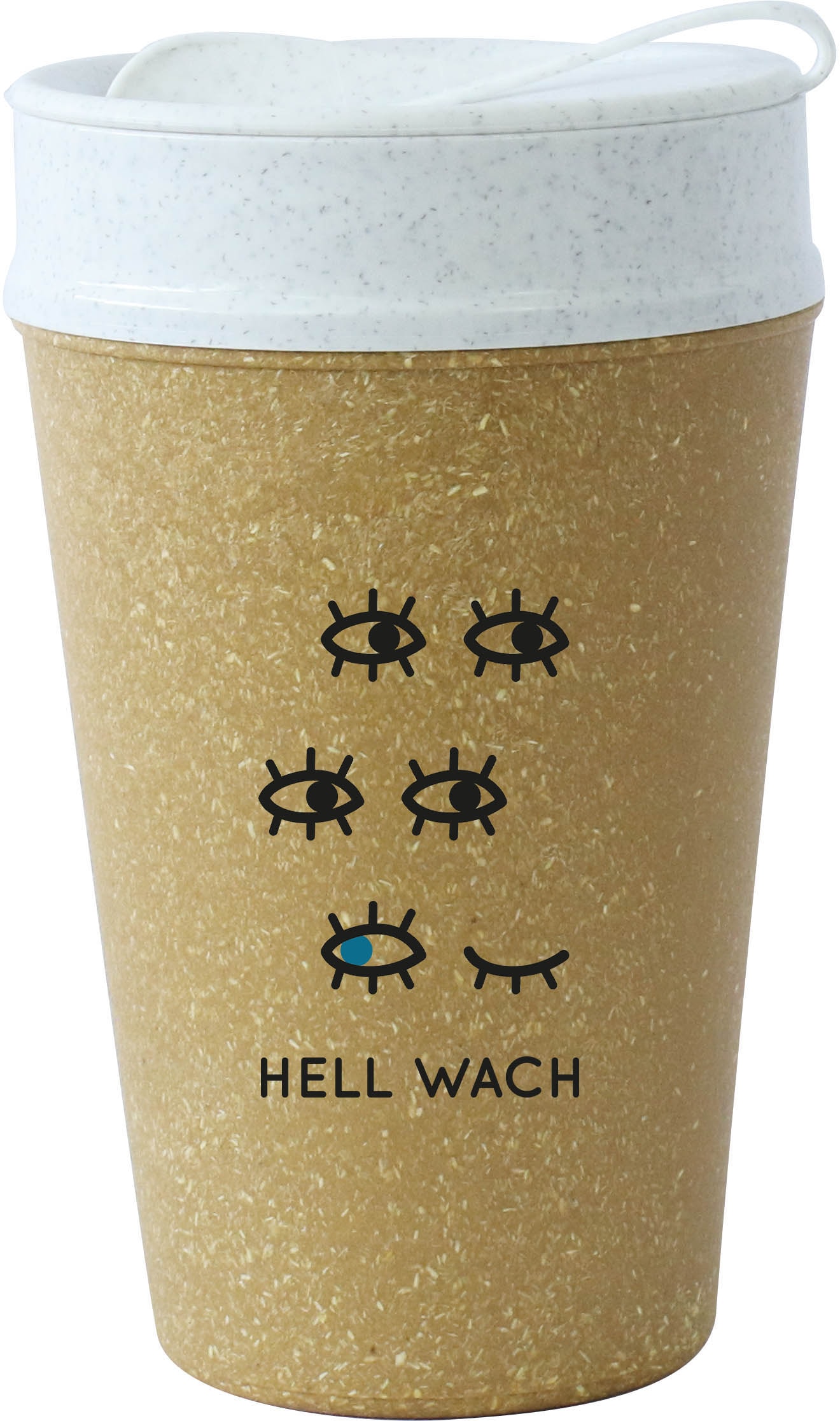 KOZIOL Coffee-to-go-Becher »ISO TO GO
HELL WACH«, (1 tlg.), 100% biobasiertes Material,doppelwandig,melaminfrei,recycelbar,400ml