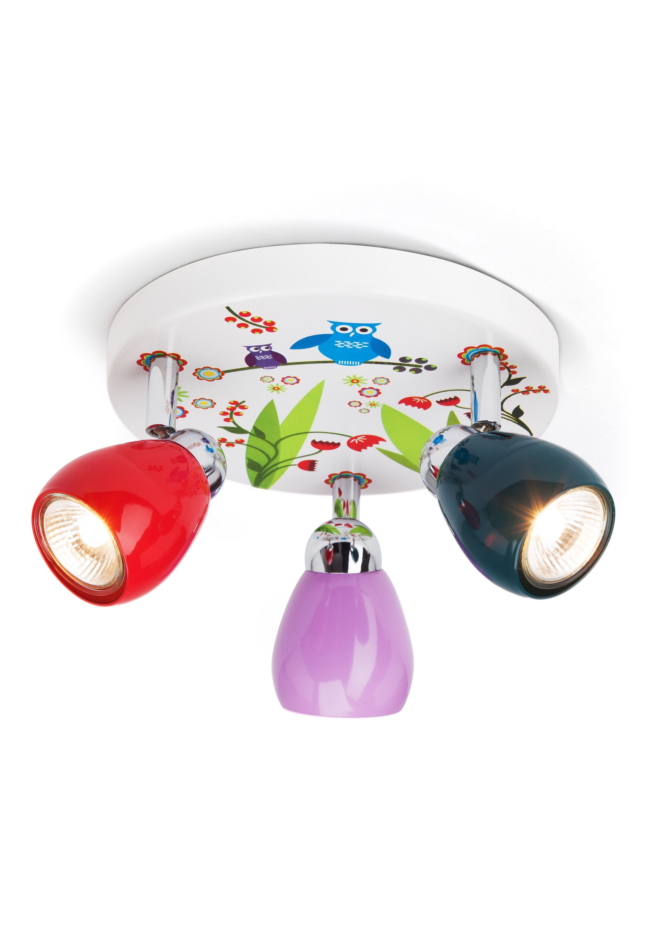 LED Deckenstrahler »BIRDS«, 3 flammig-flammig, Spotrondell bunt, 3 x GU10 max. 3W,...