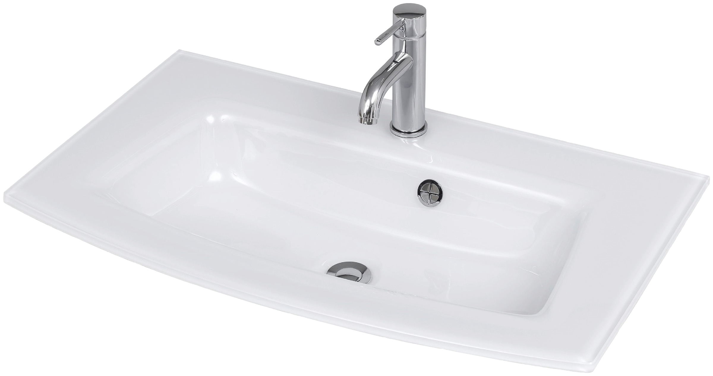 welltime Badezimmer-Set »Kaunas«, (Set, 4 St.), Waschtisch-Set mit Midischrank und Seitenschrank, Breite 160 cm