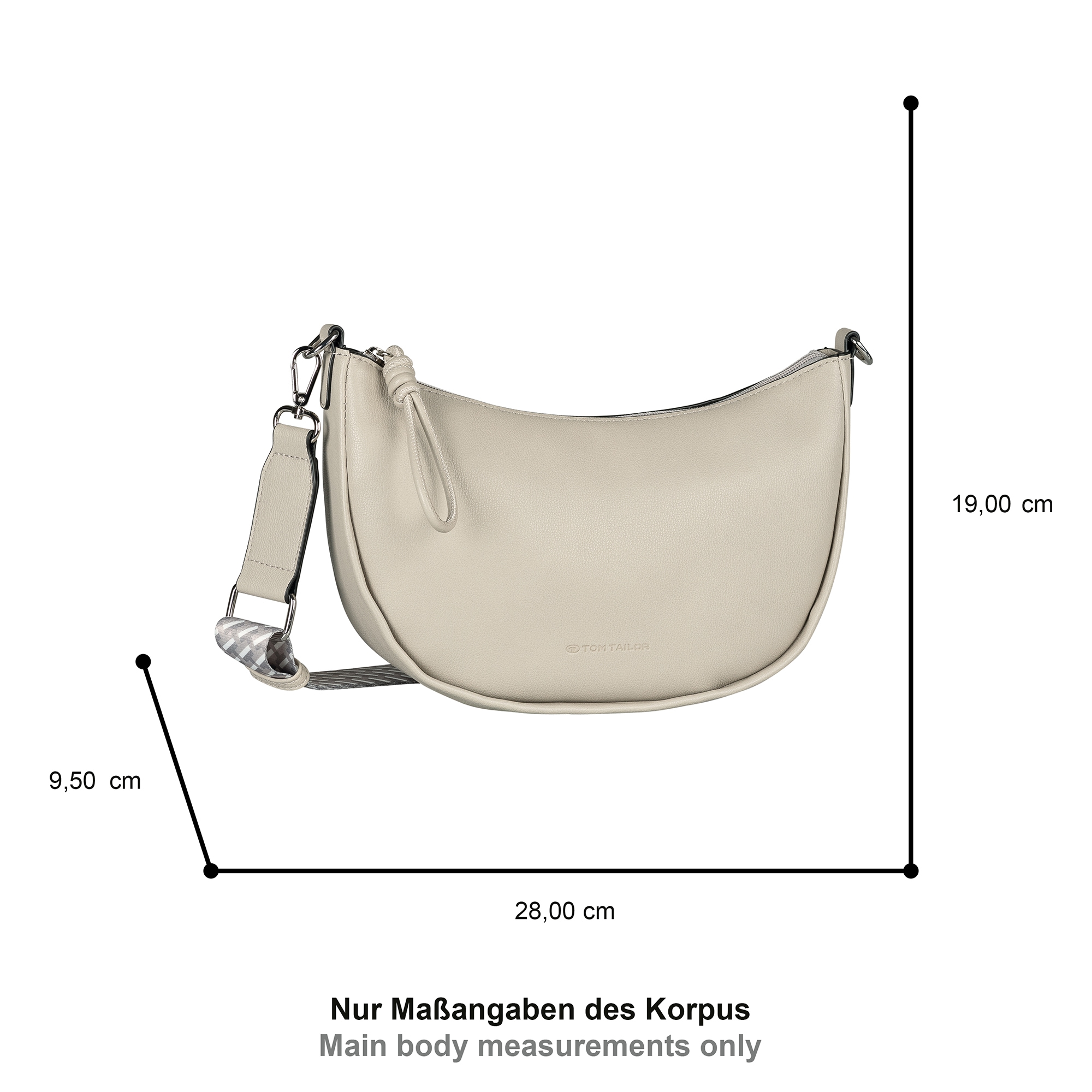 TOM TAILOR Handtasche »Tatiana«, fein gewebter dreifarbiger Gurtband mit harmonischem „T“´Logodruck