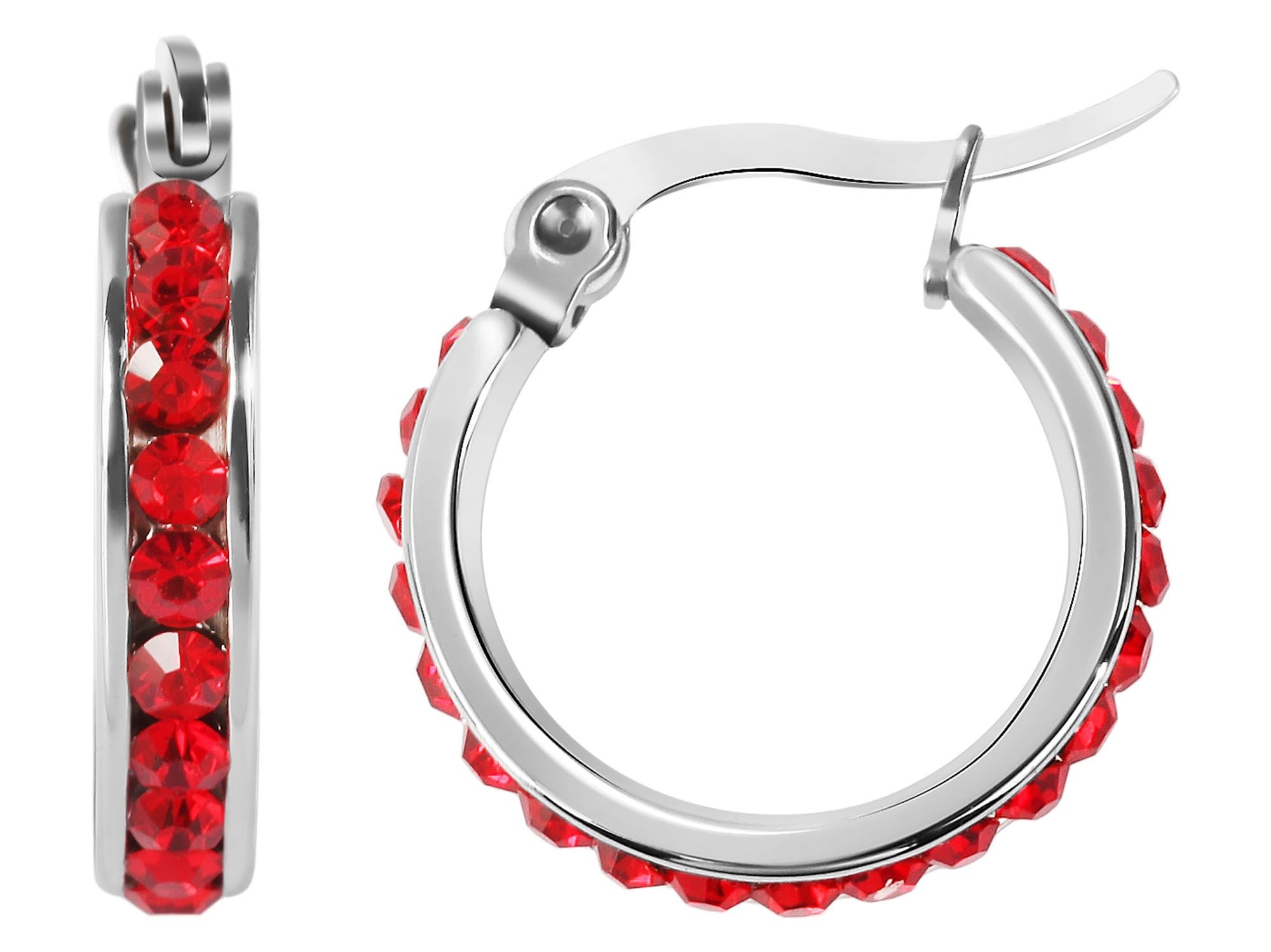 Adelia´s Paar Creolen »Ohrringe – Creole aus Edelstahl mit Strass Steinchen« Zum Verschenken – ideal zum Valentinstag