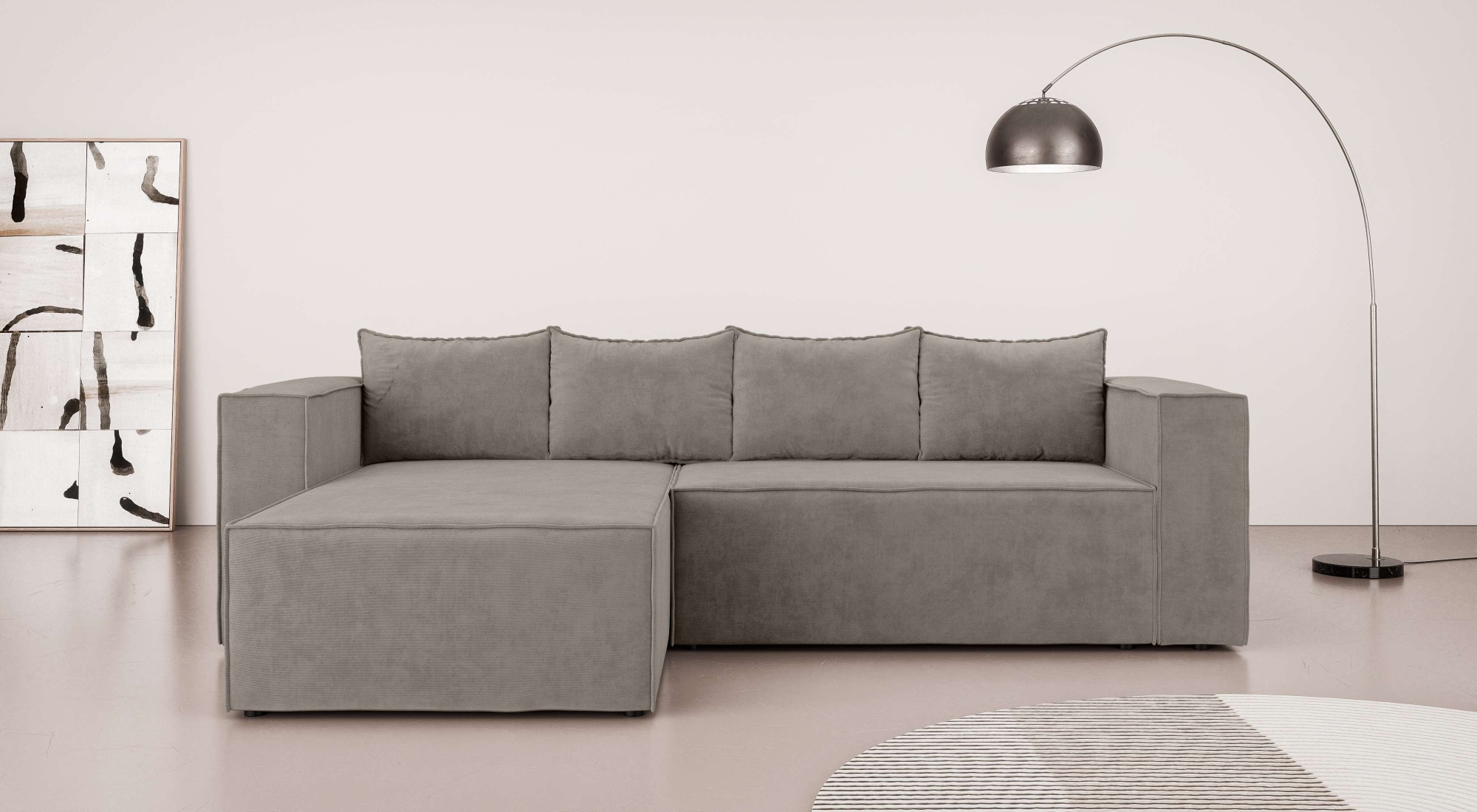 Home affaire Ecksofa "LINCOLNVILLE mit Bettfunktion und Bettkasten, Maße B/ günstig online kaufen